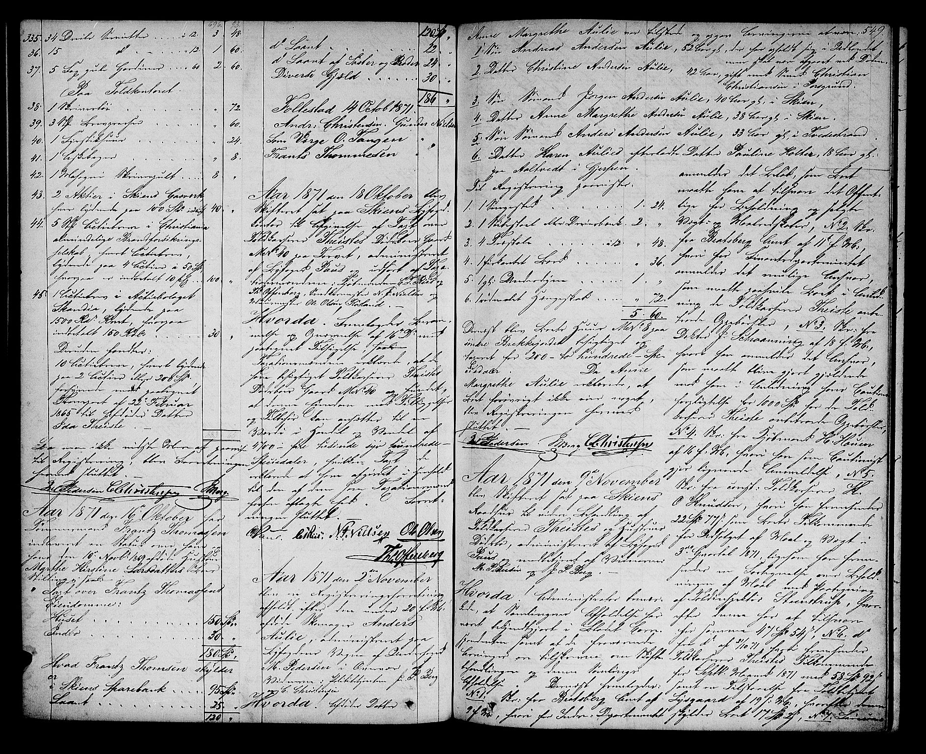 Skien byfogd, AV/SAKO-A-219/H/Hd/L0010: Skifteforhandlingsprotokoll, 1862-1880, p. 548-549
