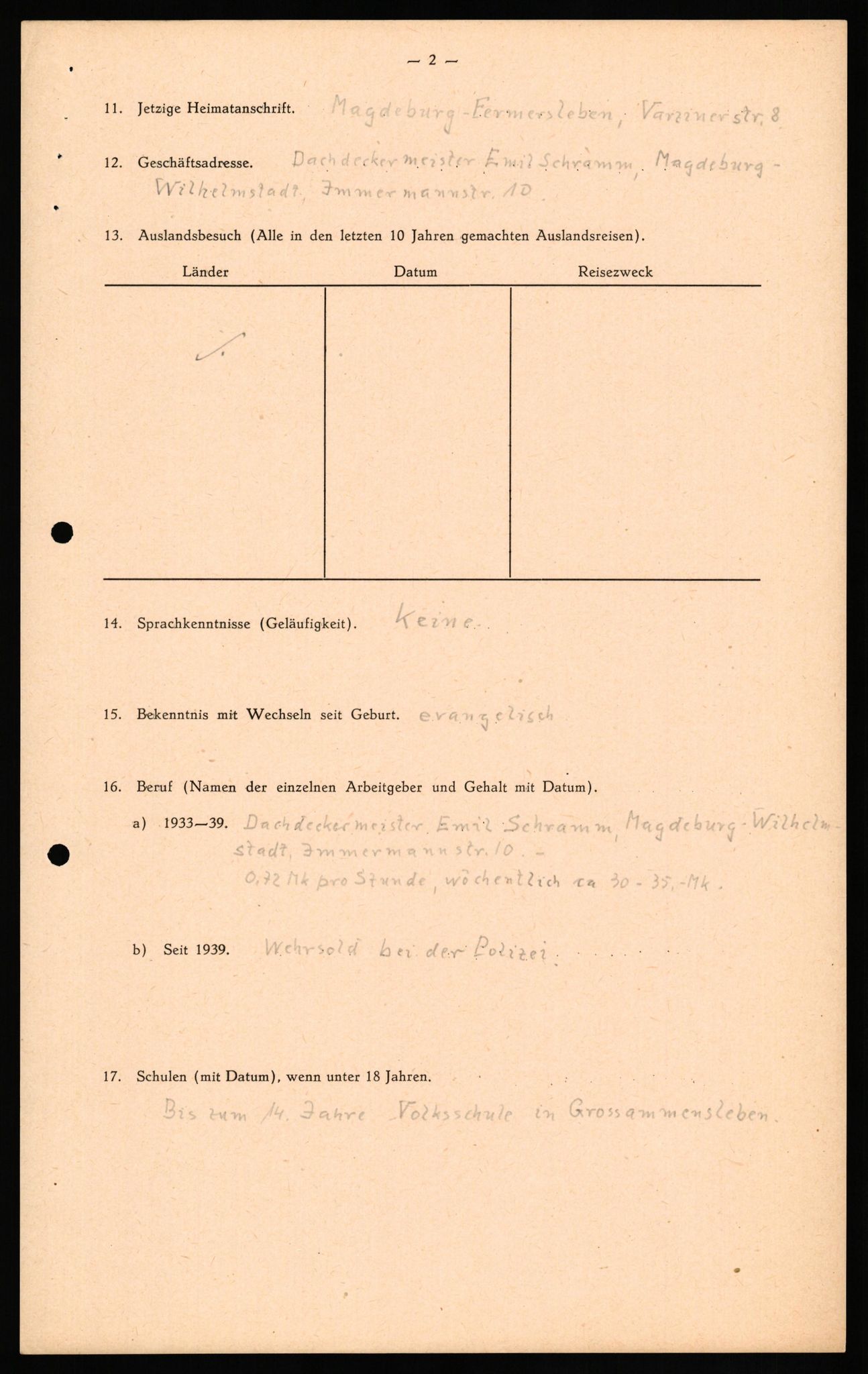 Forsvaret, Forsvarets overkommando II, AV/RA-RAFA-3915/D/Db/L0036: CI Questionaires. Tyske okkupasjonsstyrker i Norge. Tyskere., 1945-1946, p. 117