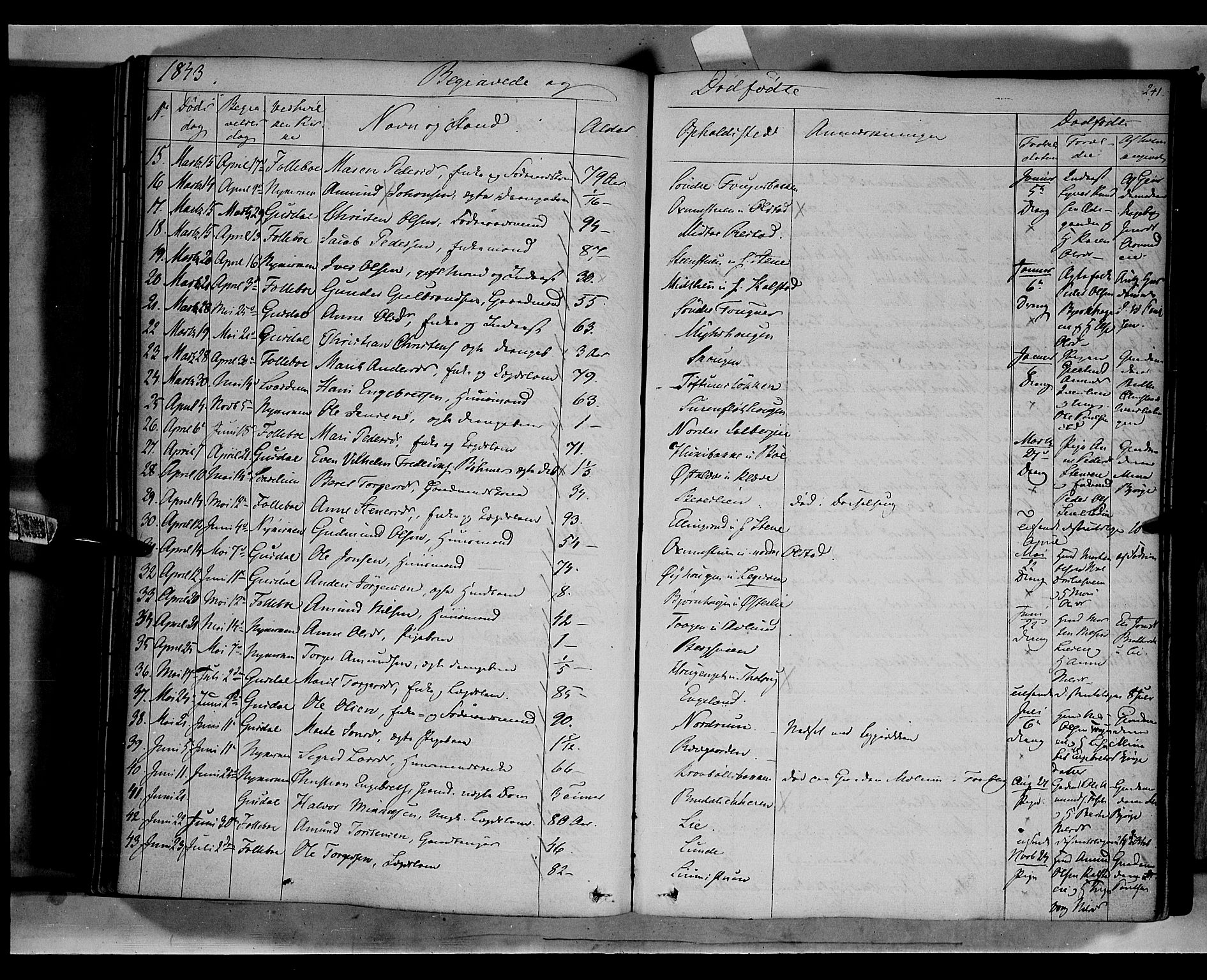 Gausdal prestekontor, SAH/PREST-090/H/Ha/Haa/L0007: Parish register (official) no. 7, 1840-1850, p. 241