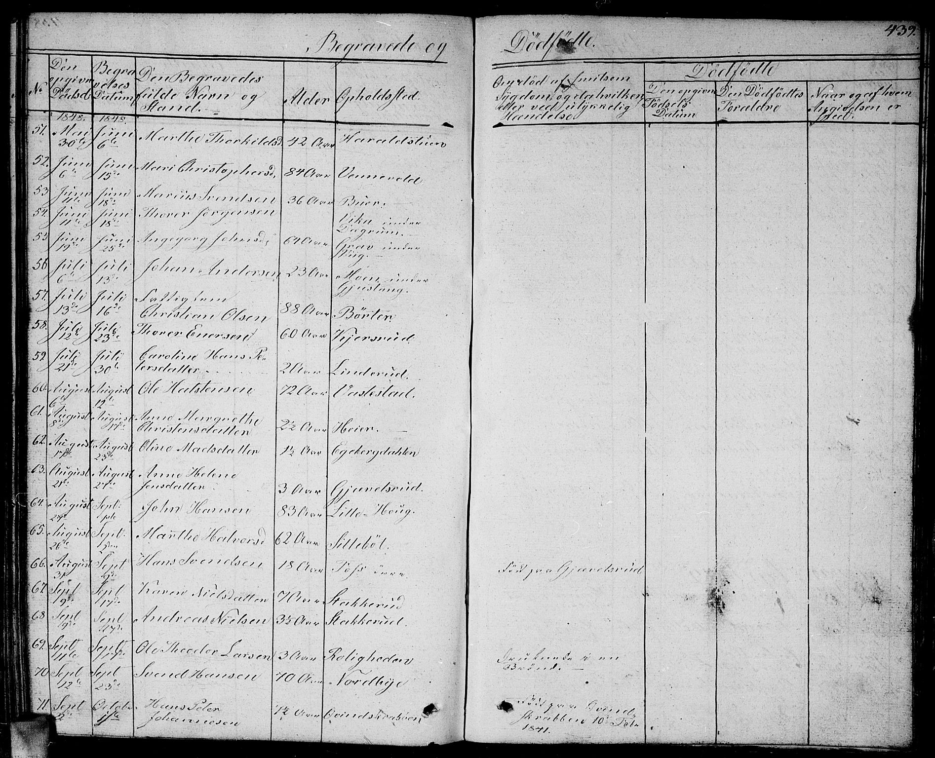 Enebakk prestekontor Kirkebøker, SAO/A-10171c/G/Ga/L0003: Parish register (copy) no. I 3, 1833-1849, p. 439