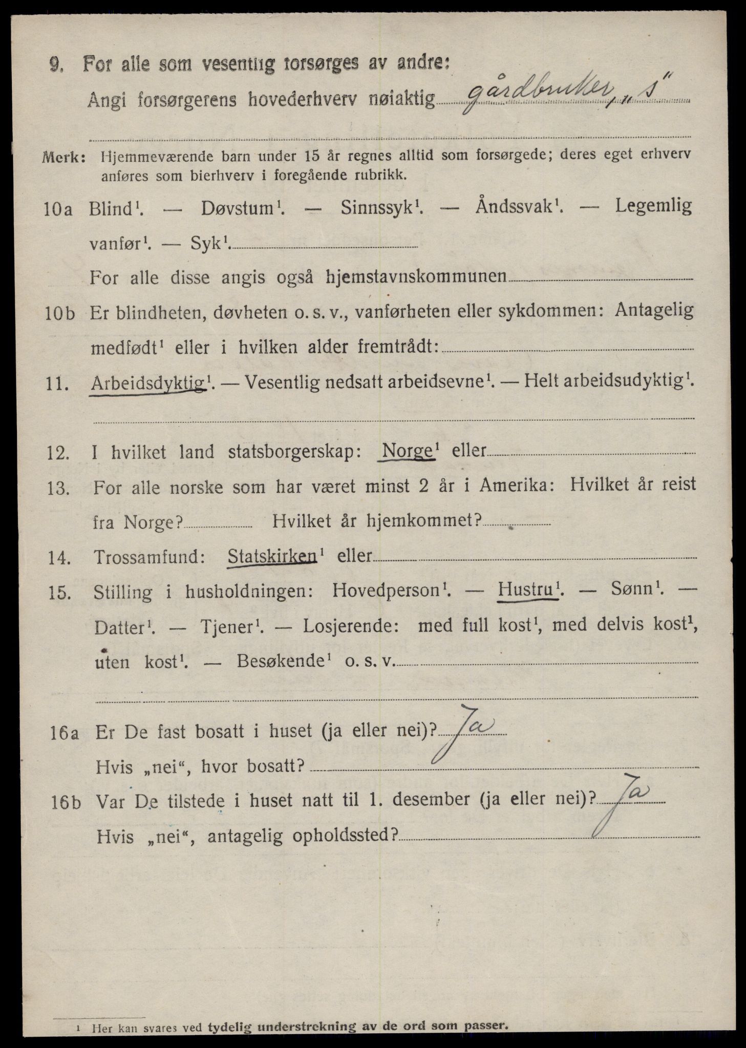 SAT, 1920 census for Bremsnes, 1920, p. 4236