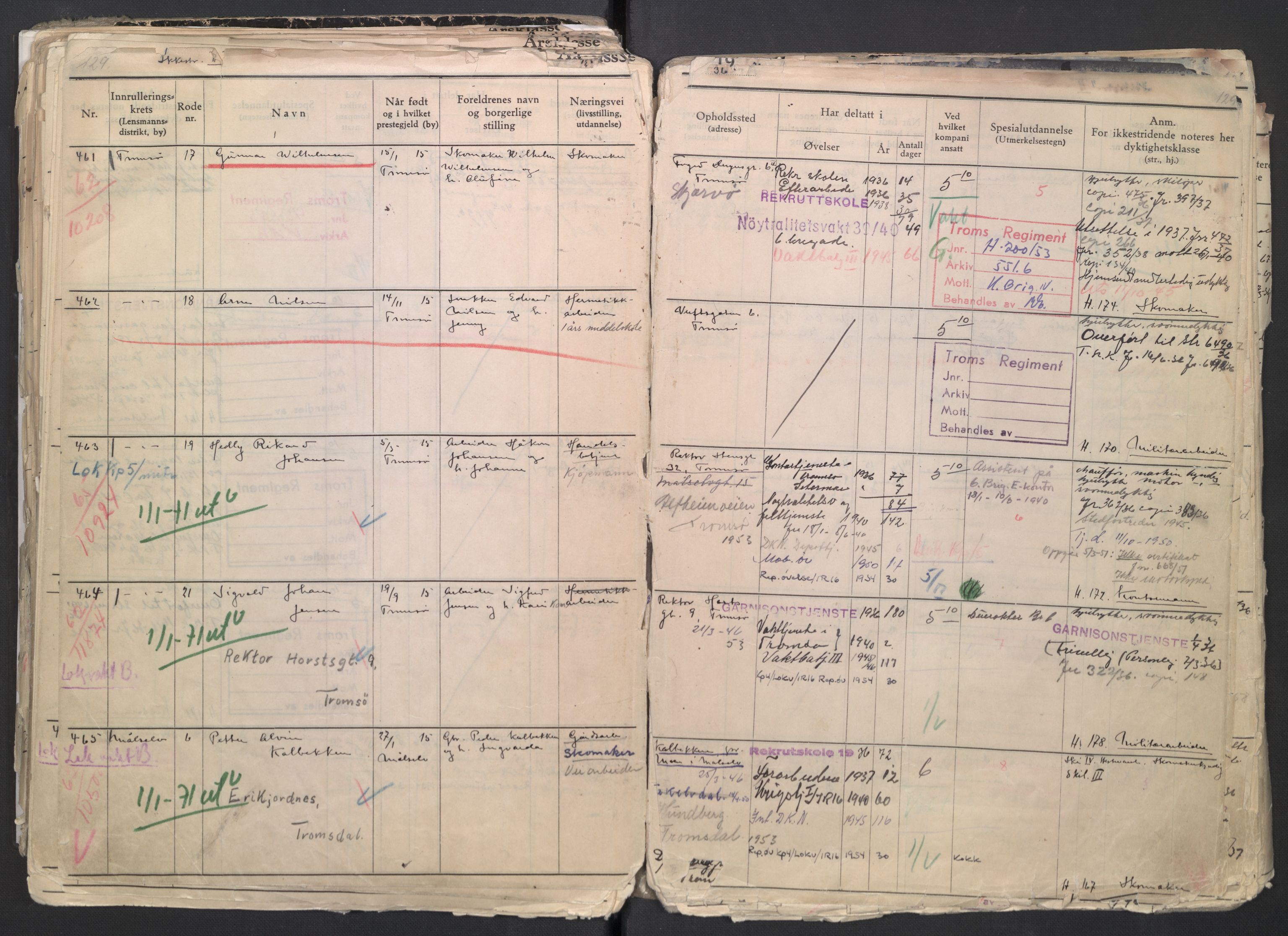 Forsvaret, Troms infanteriregiment nr. 16, AV/RA-RAFA-3146/P/Pa/L0007/0001: Ruller / Rulle for regimentets menige mannskaper, årsklasse 1936, 1936, p. 129