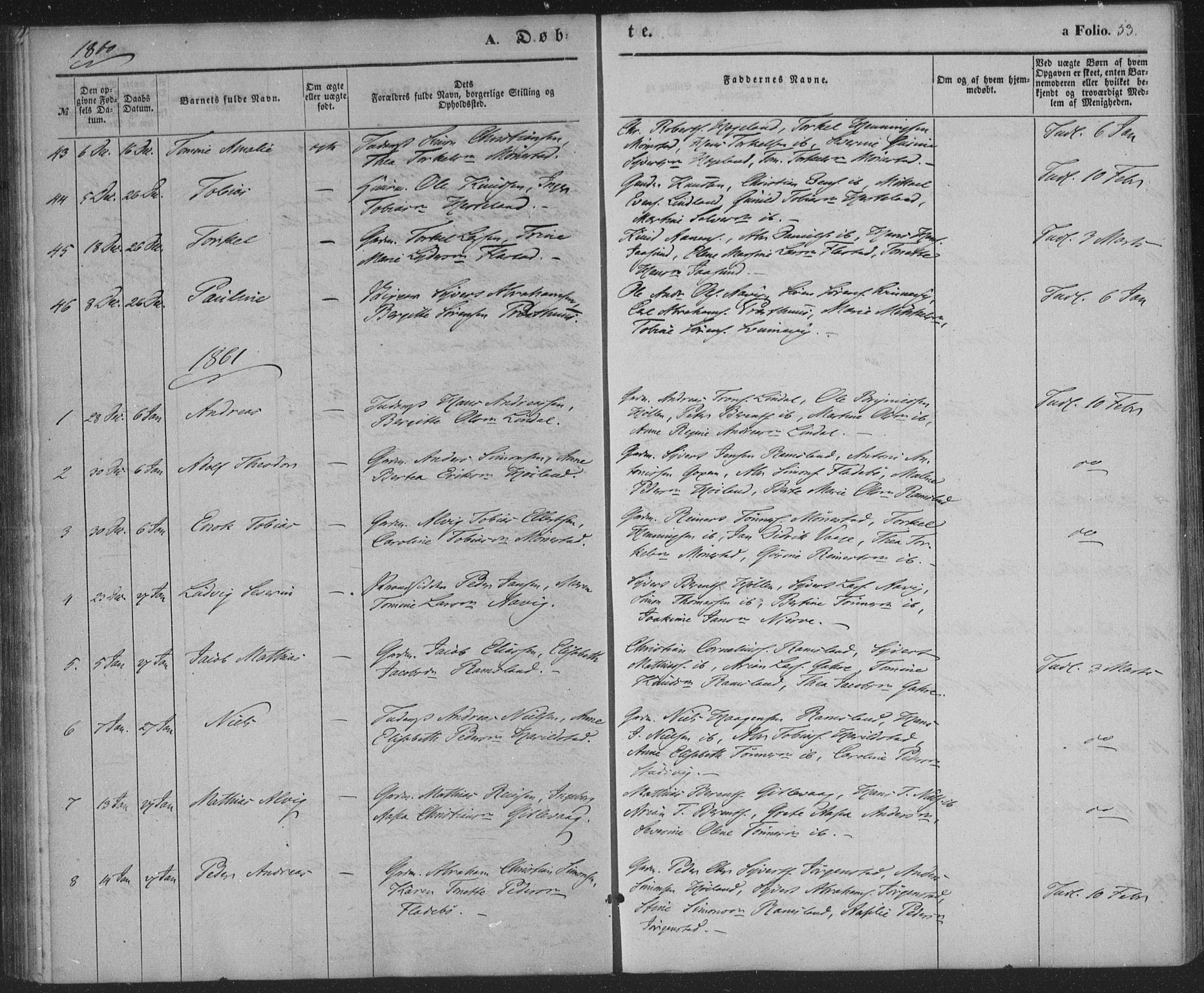 Sør-Audnedal sokneprestkontor, AV/SAK-1111-0039/F/Fa/Faa/L0002: Parish register (official) no. A 2, 1848-1867, p. 53