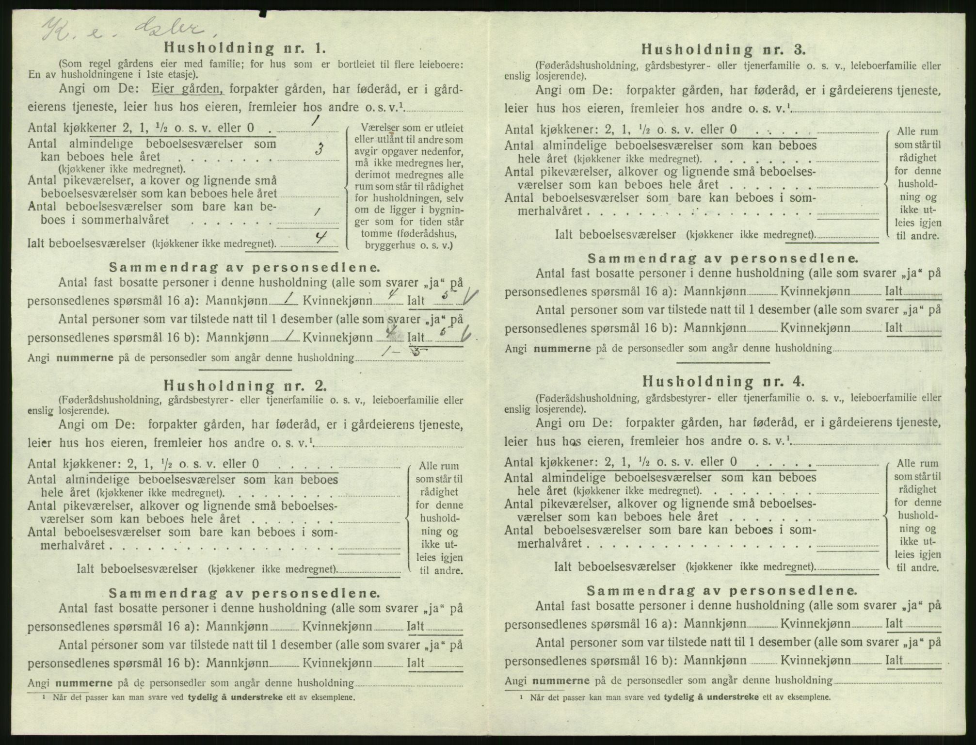 SAT, 1920 census for Veøy, 1920, p. 174