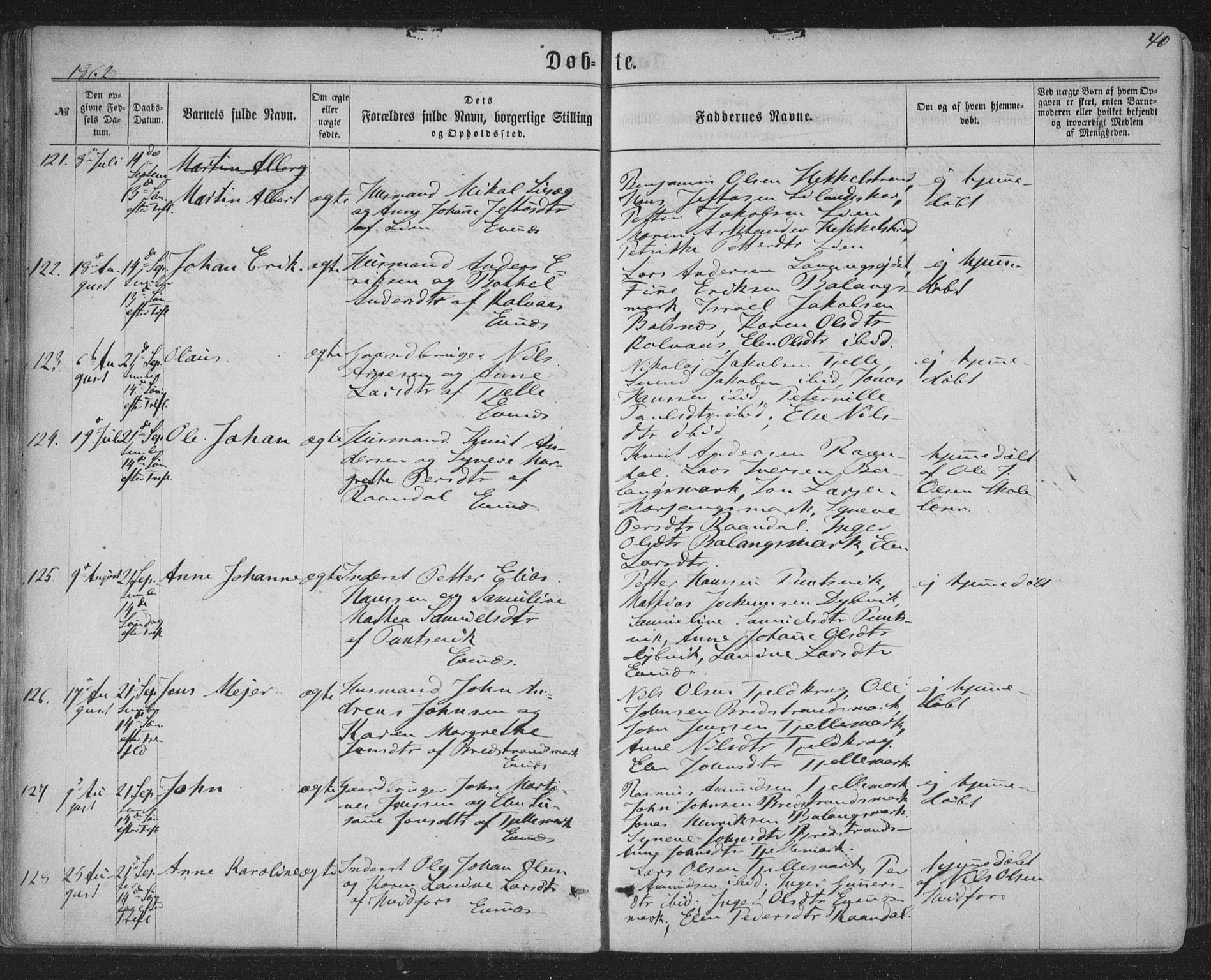 Ministerialprotokoller, klokkerbøker og fødselsregistre - Nordland, SAT/A-1459/863/L0896: Parish register (official) no. 863A08, 1861-1871, p. 40