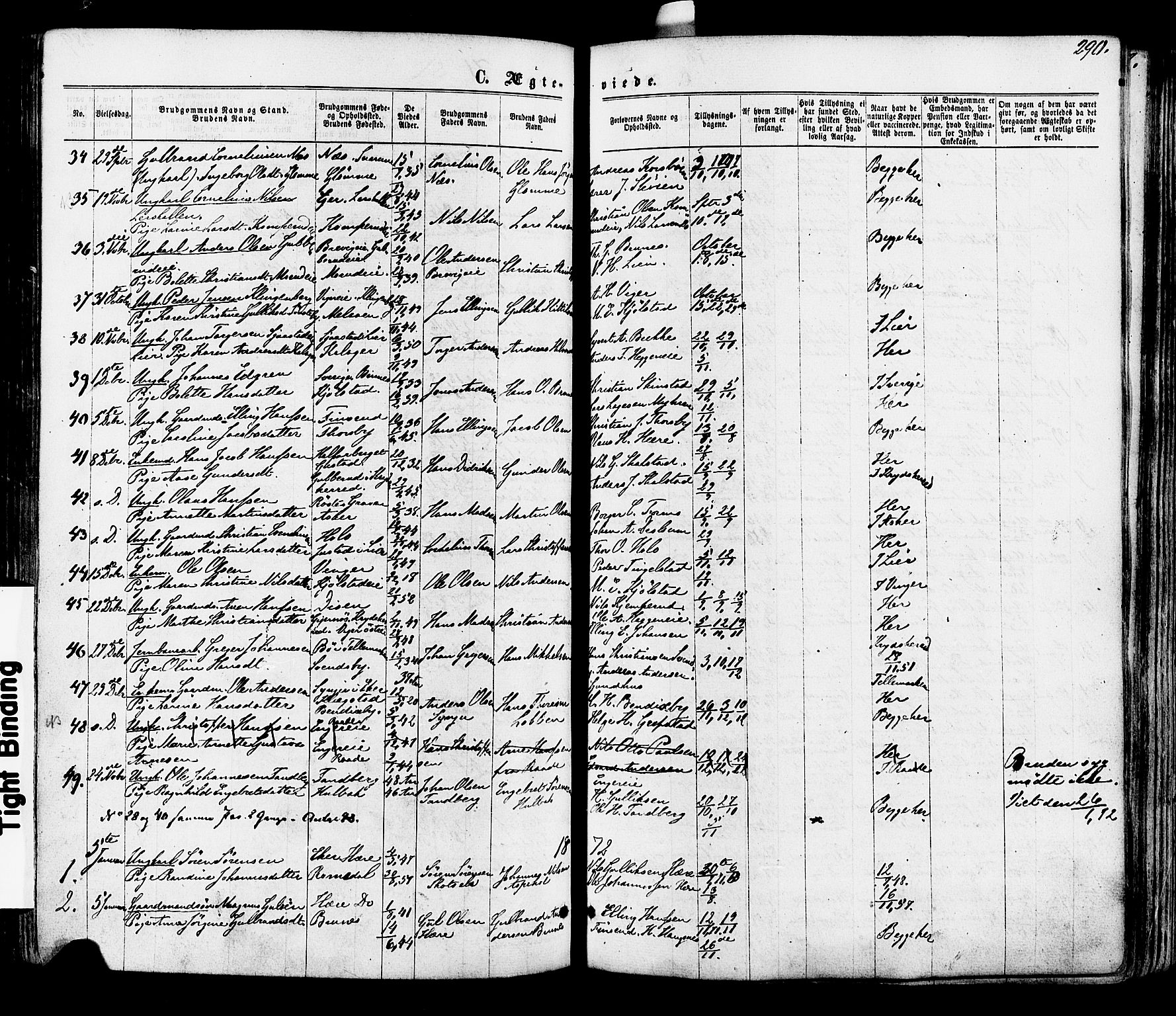 Modum kirkebøker, AV/SAKO-A-234/F/Fa/L0010: Parish register (official) no. 10, 1865-1876, p. 290