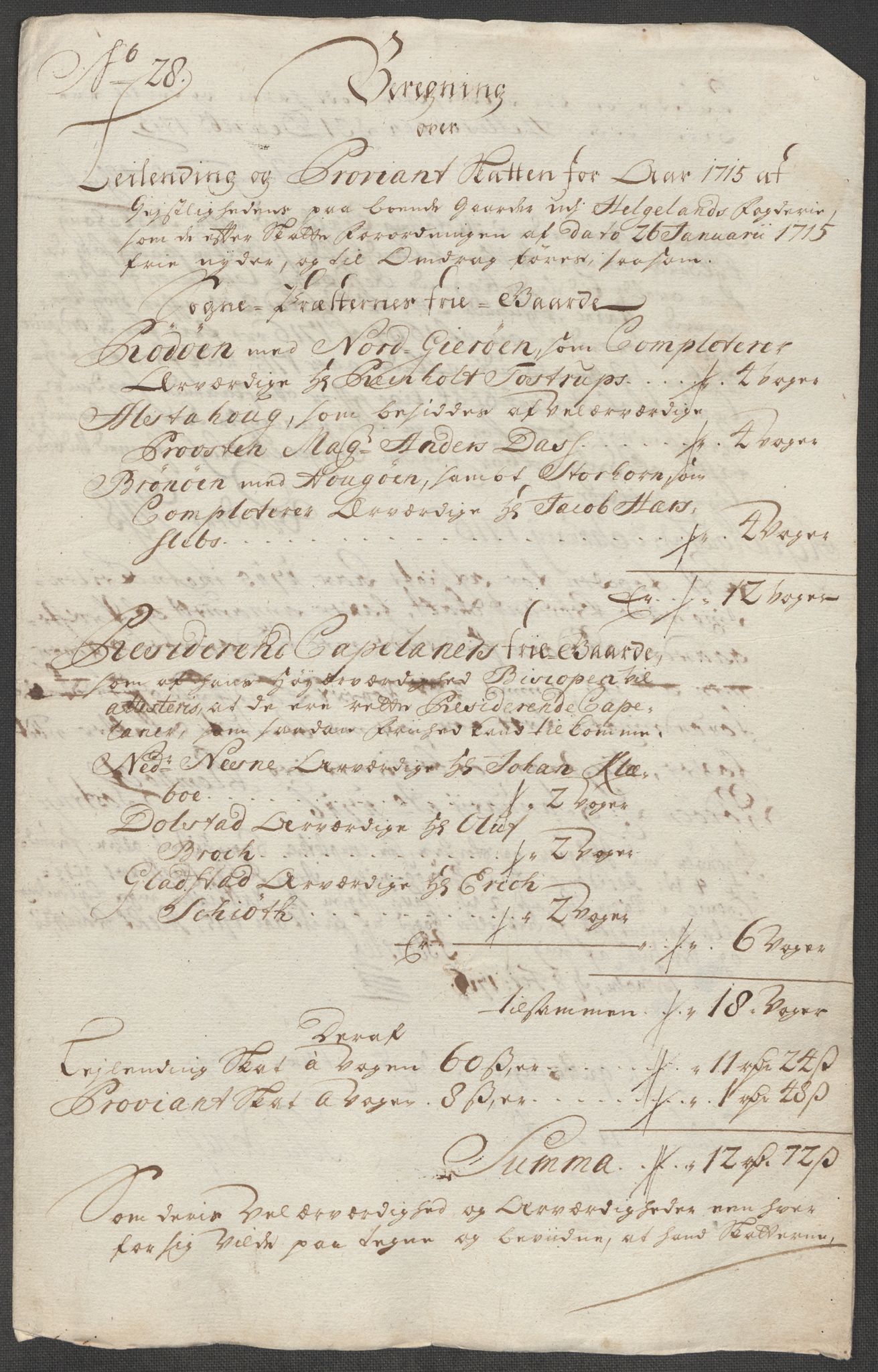 Rentekammeret inntil 1814, Reviderte regnskaper, Fogderegnskap, AV/RA-EA-4092/R65/L4513: Fogderegnskap Helgeland, 1714-1715, p. 632