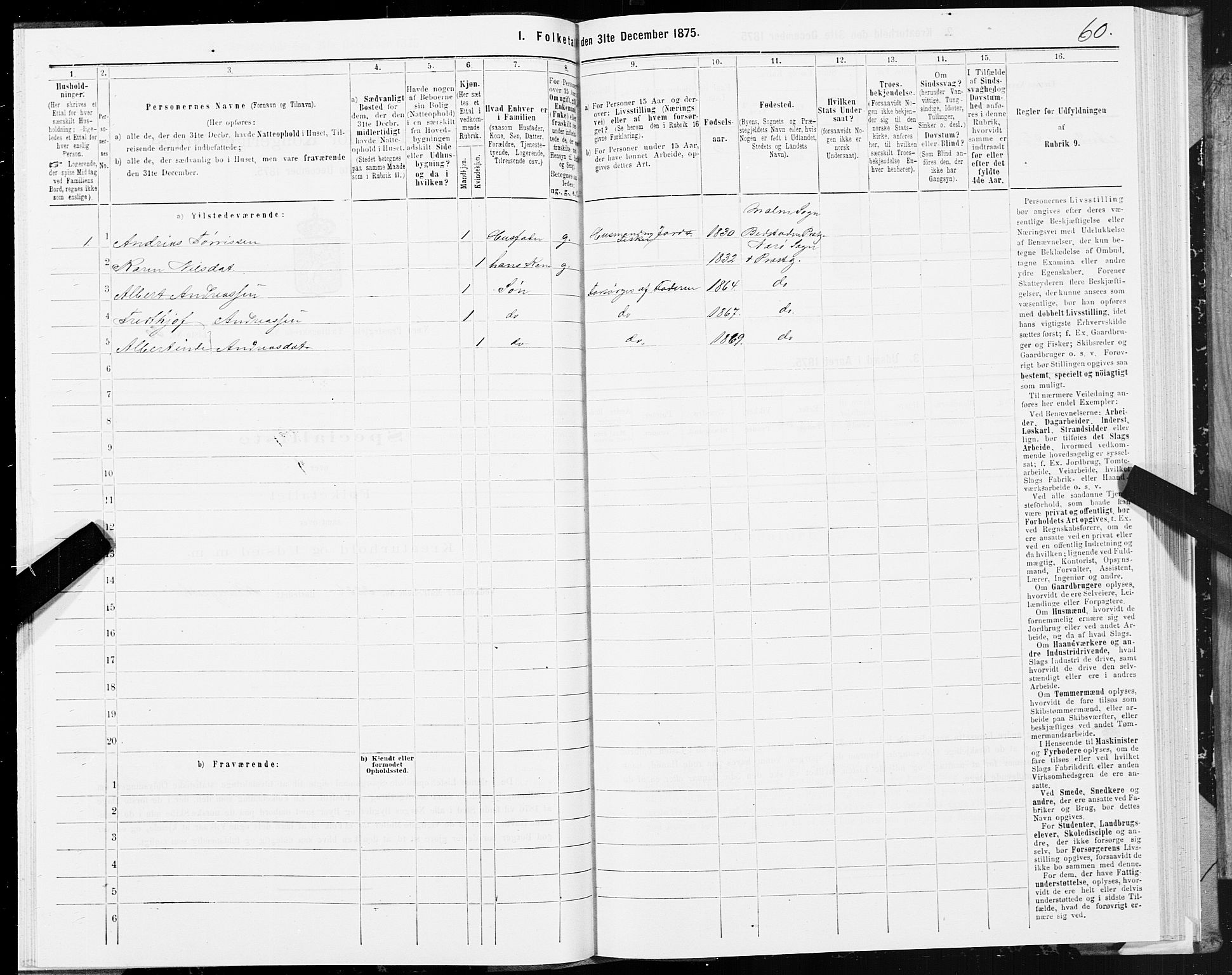 SAT, 1875 census for 1751P Nærøy, 1875, p. 1060