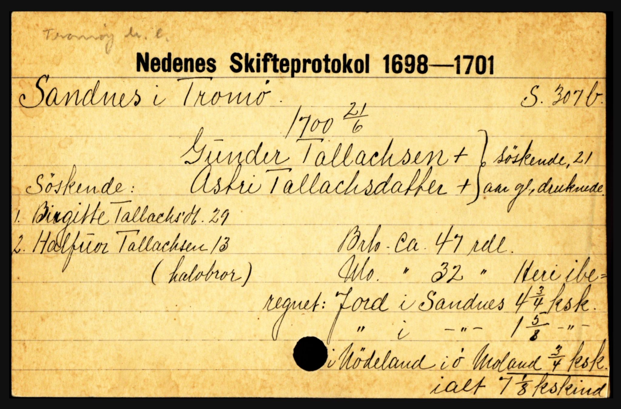 Nedenes sorenskriveri før 1824, AV/SAK-1221-0007/H, p. 25297