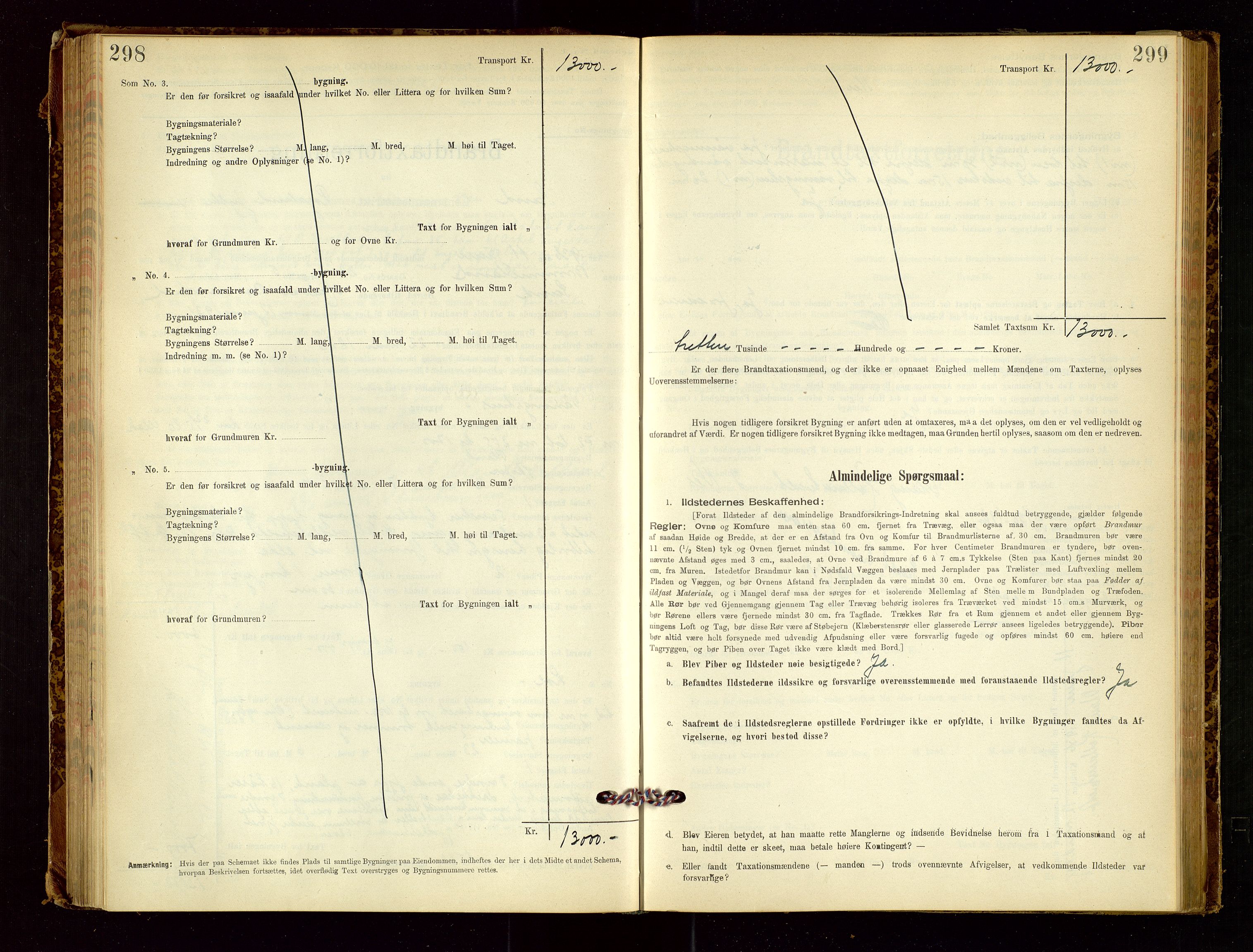 Sand lensmannskontor, AV/SAST-A-100415/Goc/L0001: "Brandtaxationsprotokol", 1895-1935, p. 298-299