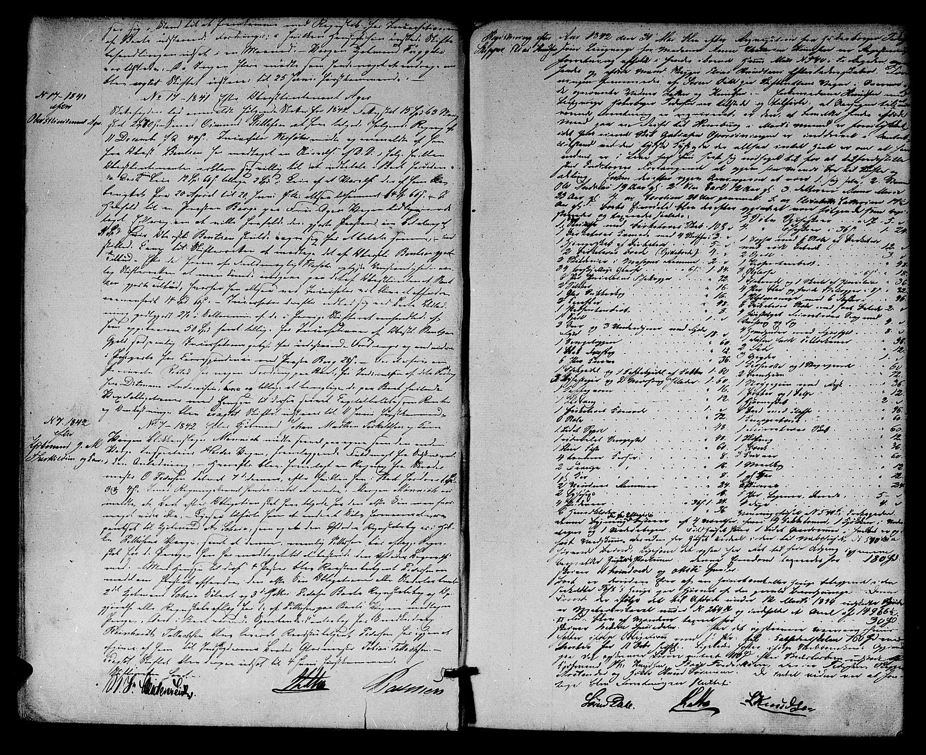 Kristiansand byrett, AV/SAK-1223-0001/H/Hc/L0023: Skifteprotokoll nr. 19, 1842-1845, p. 6b-7a