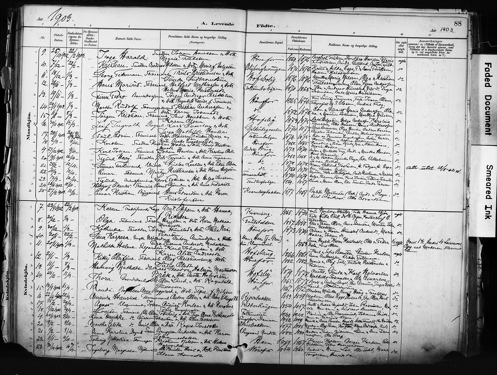 Hønefoss kirkebøker, AV/SAKO-A-609/F/Fa/L0002: Parish register (official) no. 2, 1887-1906, p. 88