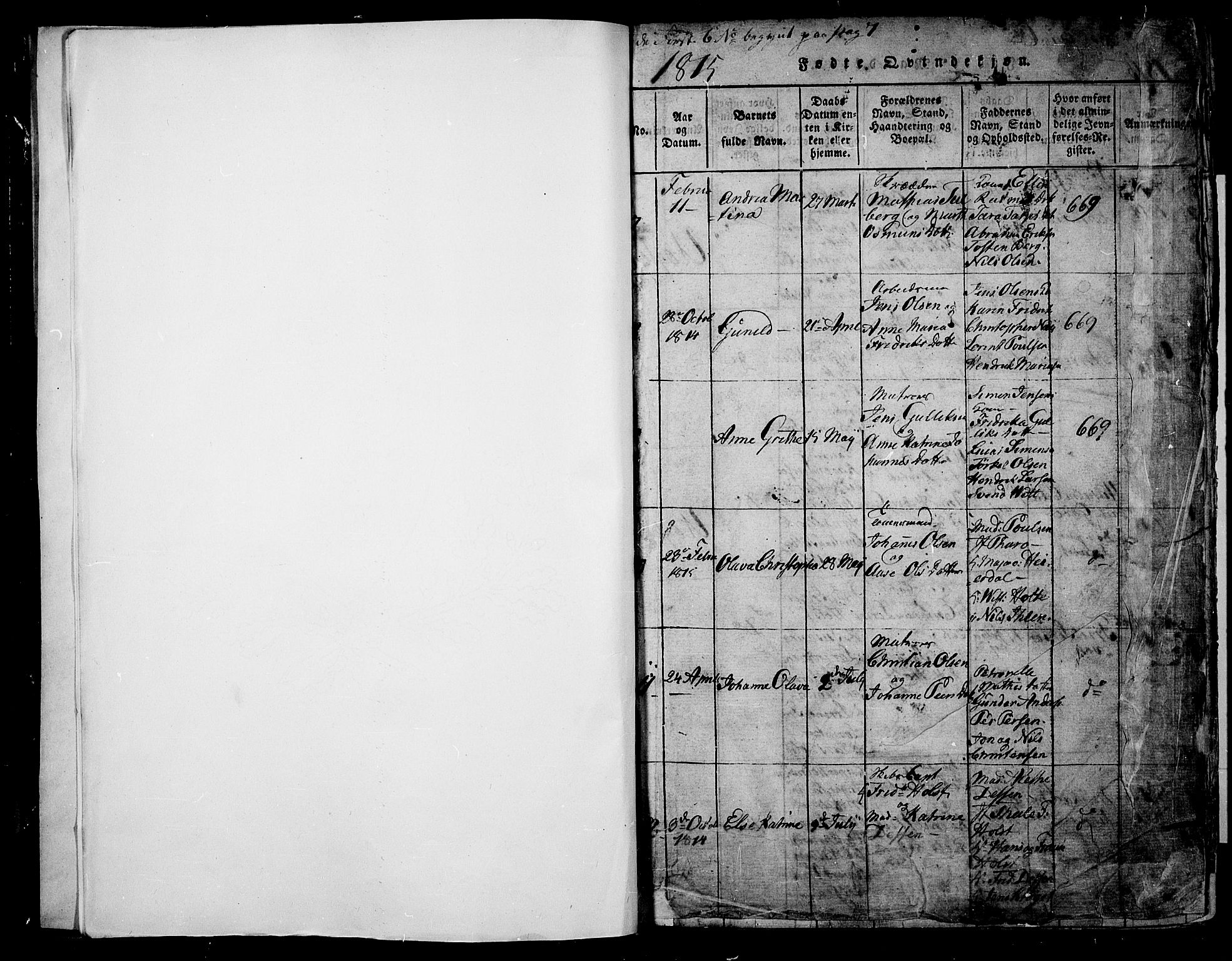 Holmestrand kirkebøker, AV/SAKO-A-346/G/Ga/L0001: Parish register (copy) no. 1, 1814-1848, p. 0-1