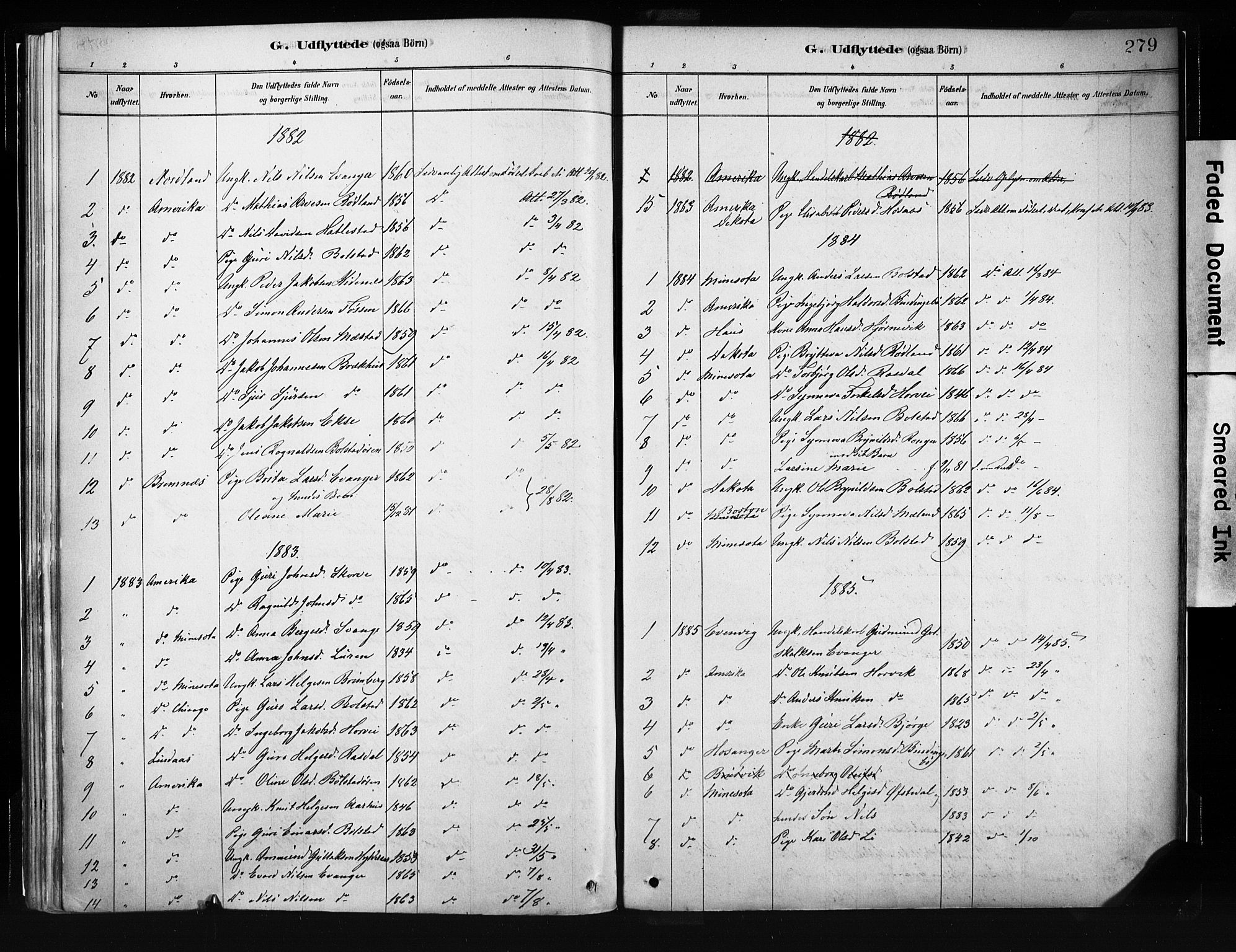 Evanger sokneprestembete, SAB/A-99924: Parish register (official) no. A 1, 1877-1899, p. 279