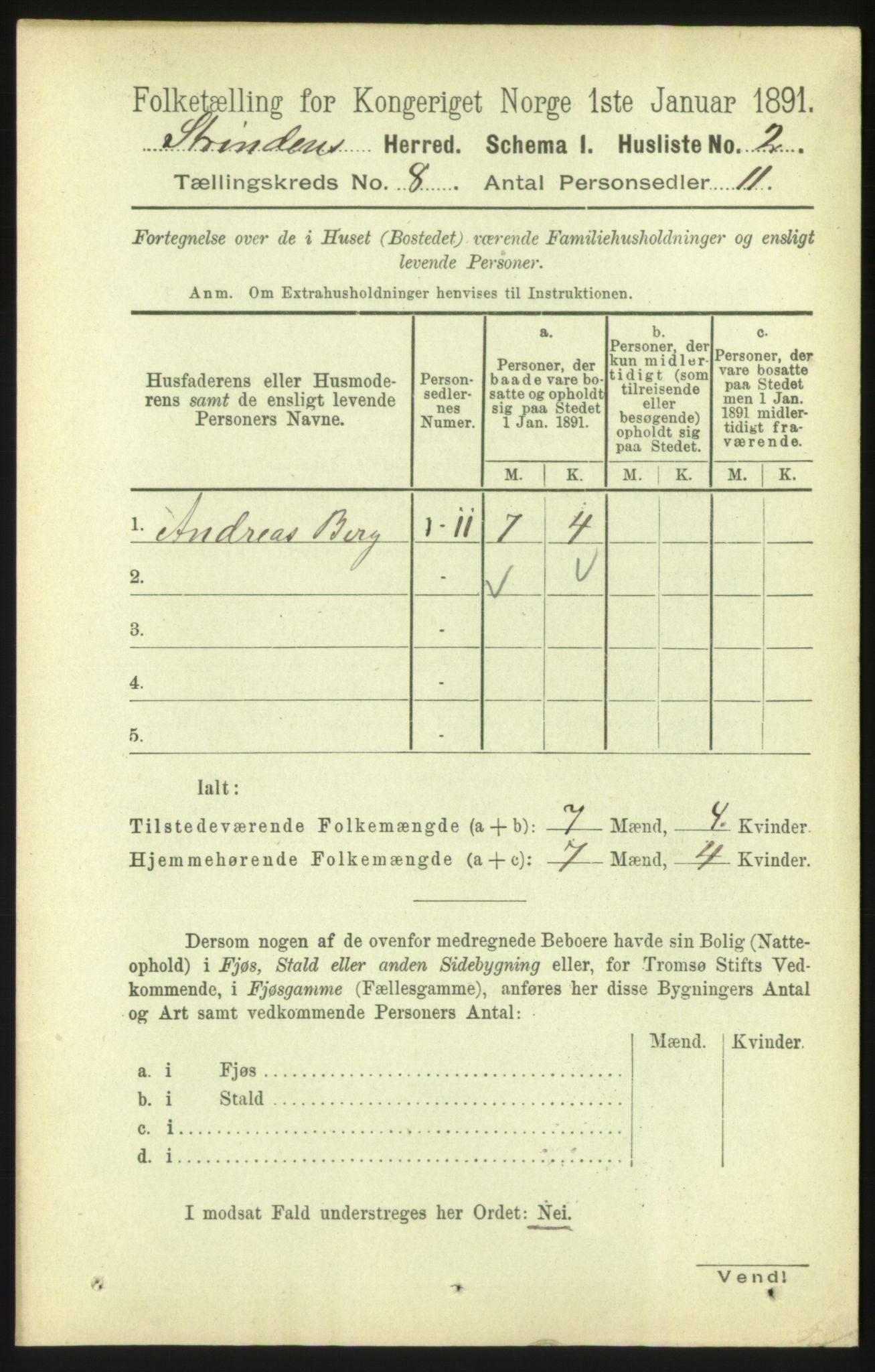 RA, 1891 census for 1660 Strinda, 1891, p. 6973