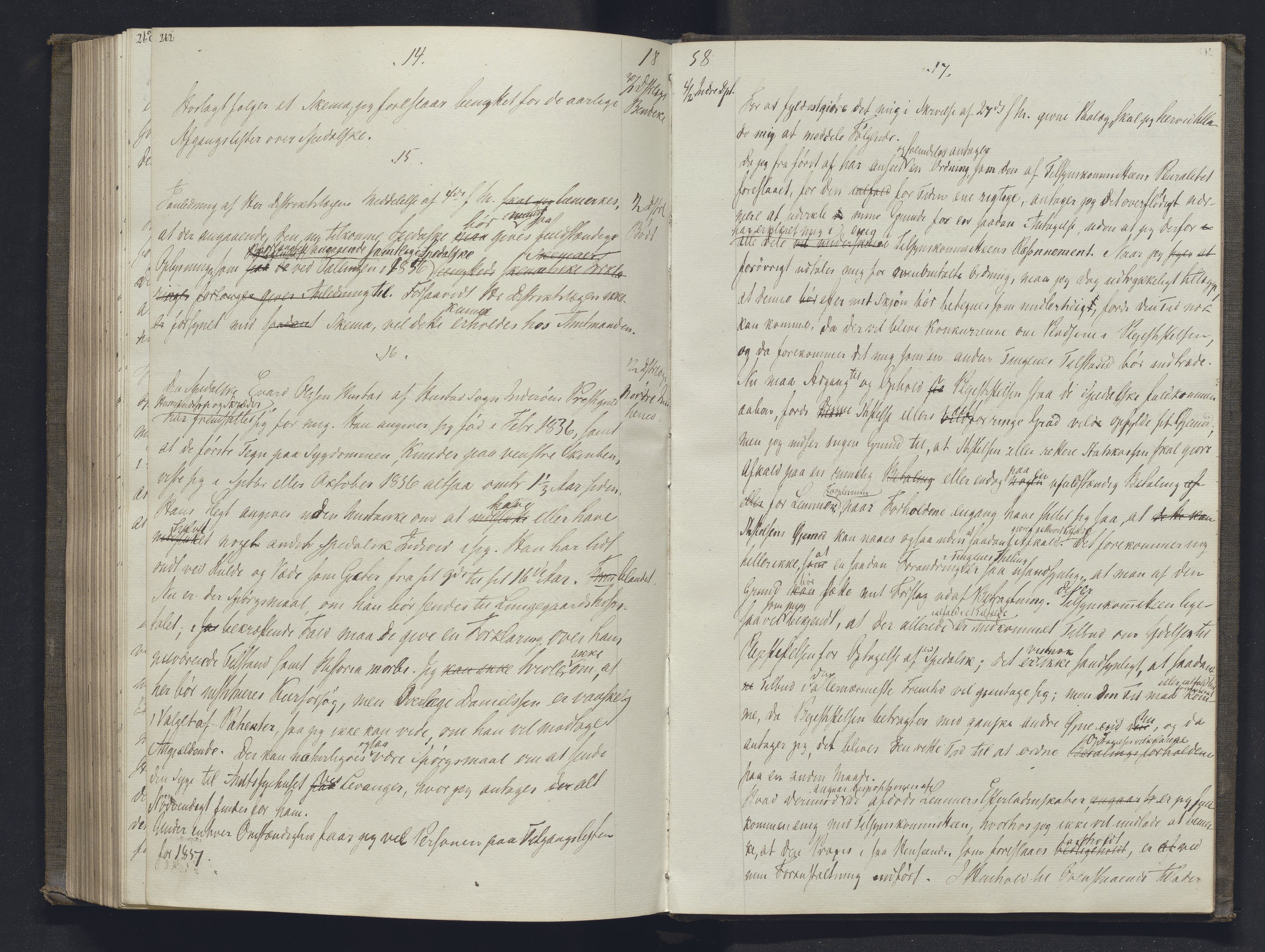 Lepraarkiver - Overlegen for den spedalske sykdom, AV/SAB-A-61001/B.b/L0001: Kopibok, 1854-1858, p. 262-263