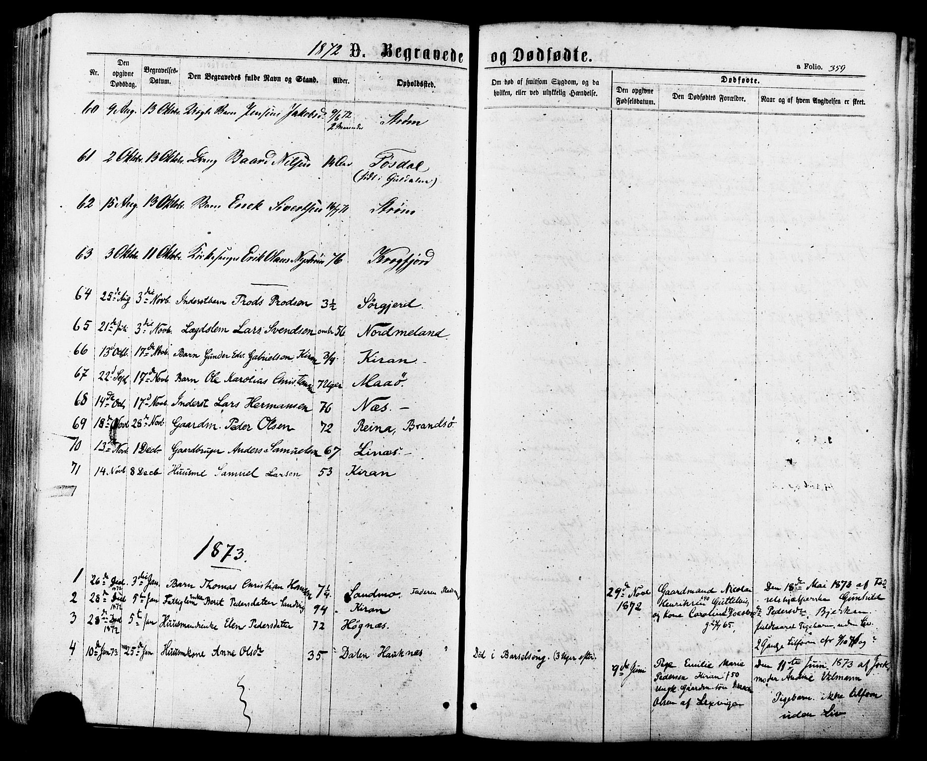 Ministerialprotokoller, klokkerbøker og fødselsregistre - Sør-Trøndelag, SAT/A-1456/657/L0706: Parish register (official) no. 657A07, 1867-1878, p. 359