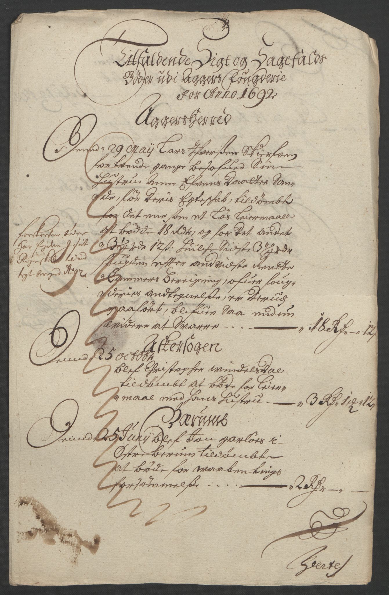 Rentekammeret inntil 1814, Reviderte regnskaper, Fogderegnskap, RA/EA-4092/R08/L0426: Fogderegnskap Aker, 1692-1693, p. 83