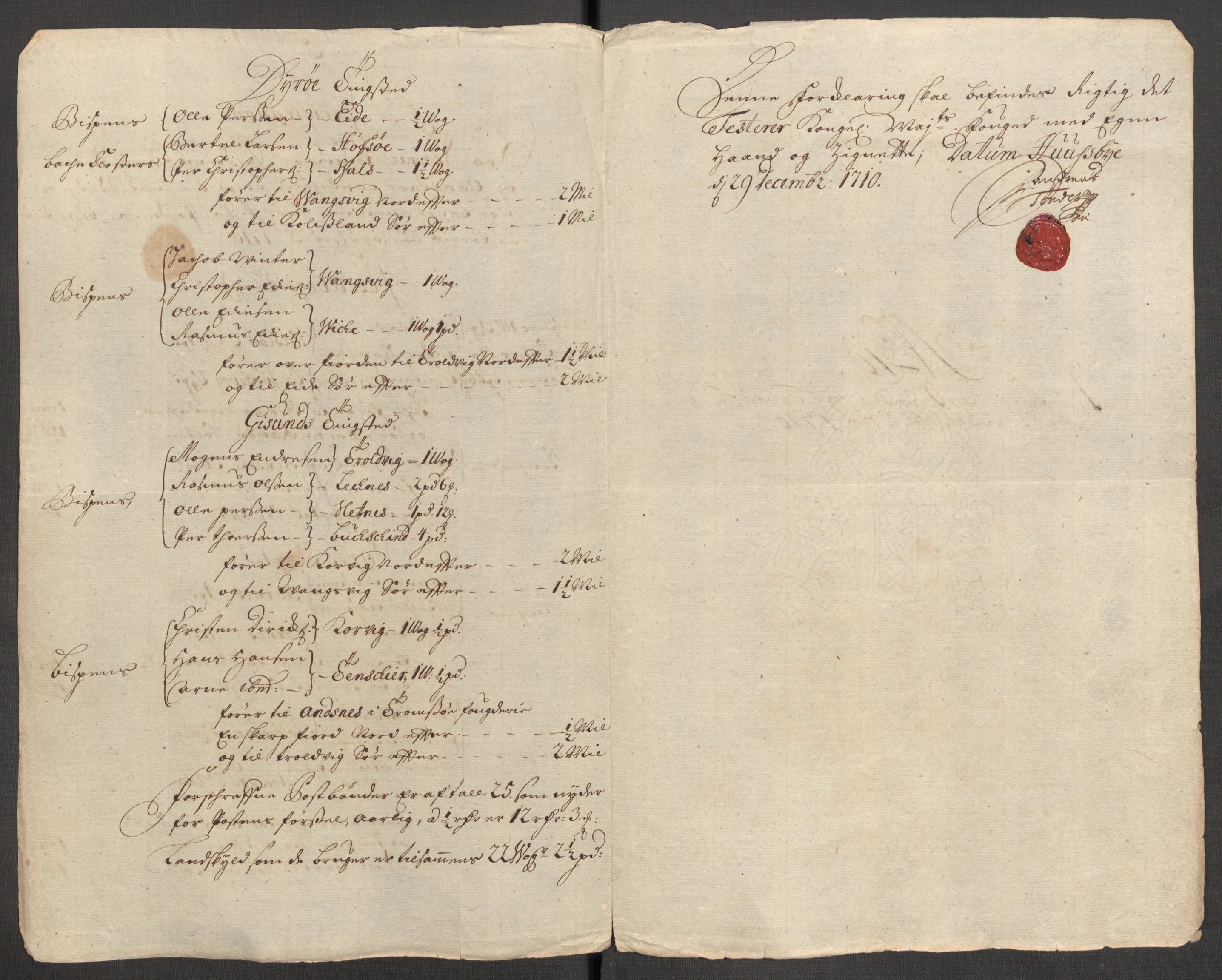 Rentekammeret inntil 1814, Reviderte regnskaper, Fogderegnskap, AV/RA-EA-4092/R68/L4757: Fogderegnskap Senja og Troms, 1708-1710, p. 289