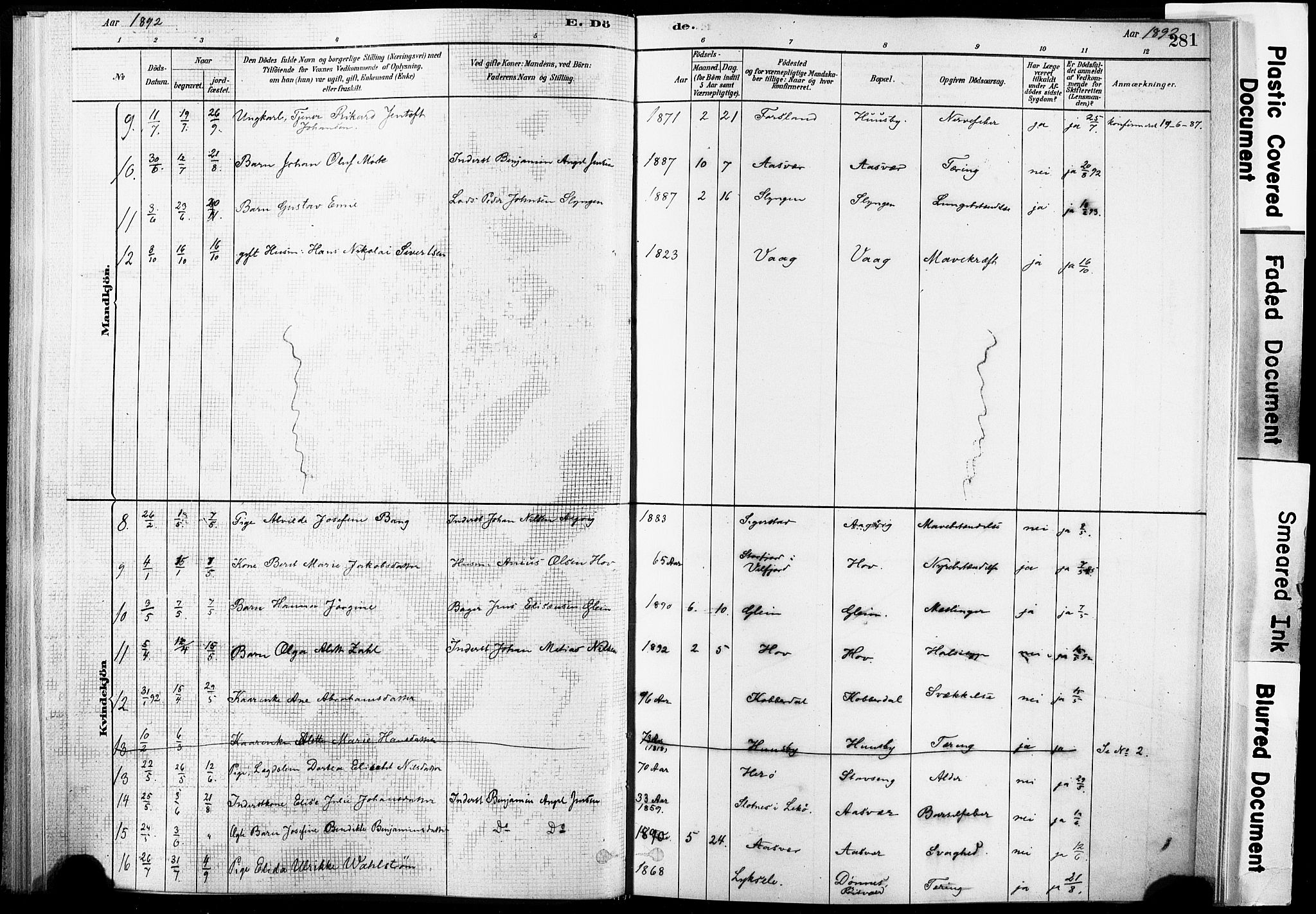 Ministerialprotokoller, klokkerbøker og fødselsregistre - Nordland, AV/SAT-A-1459/835/L0526: Parish register (official) no. 835A03II, 1881-1910, p. 281