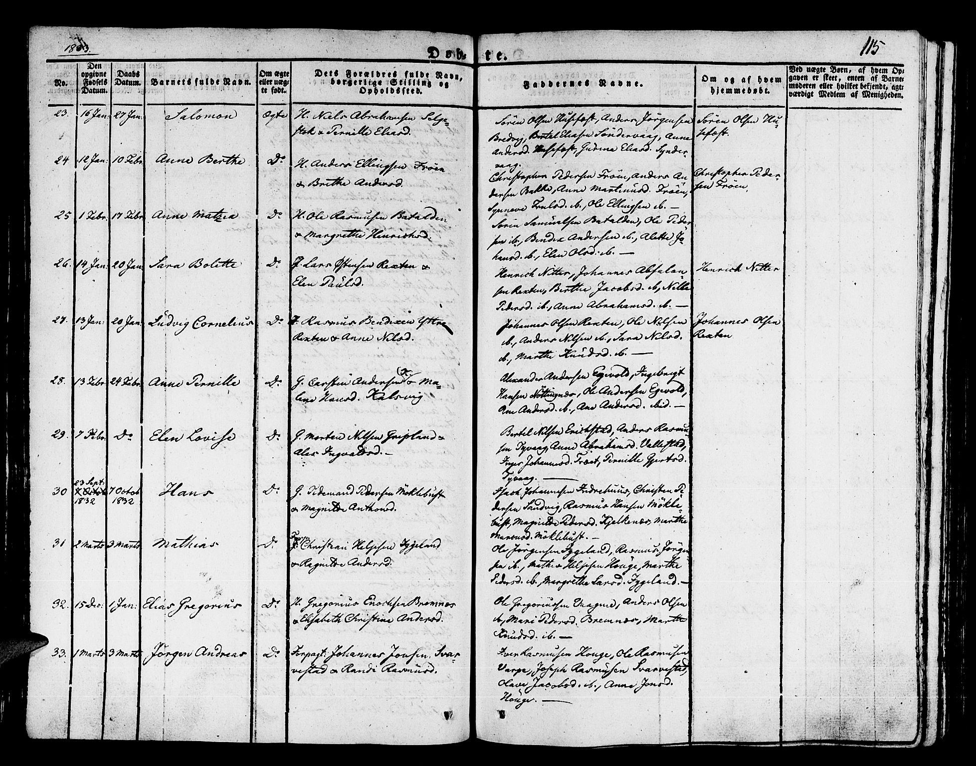 Kinn sokneprestembete, AV/SAB-A-80801/H/Haa/Haaa/L0004/0001: Parish register (official) no. A 4I, 1822-1840, p. 115