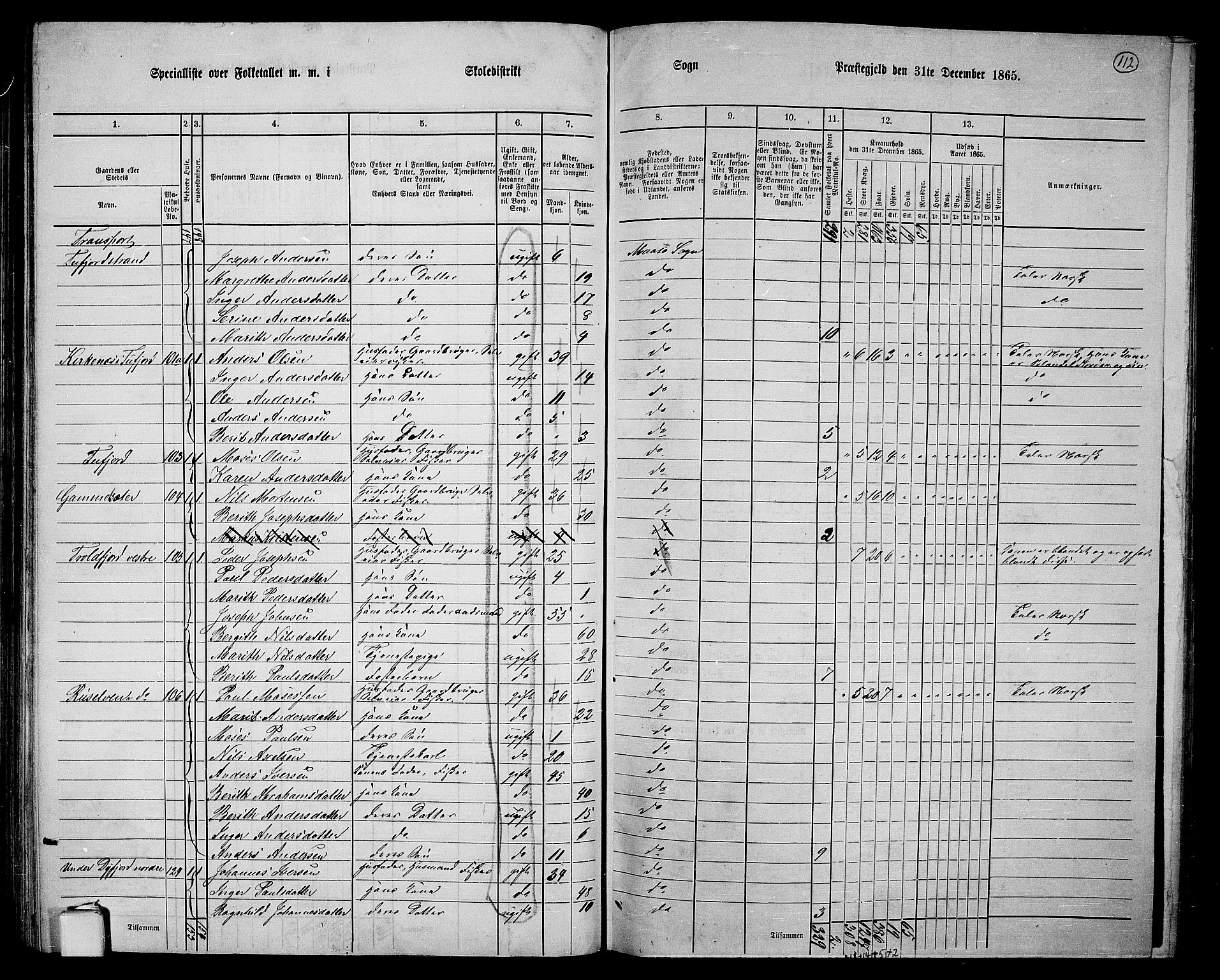 RA, 1865 census for Måsøy, 1865, p. 29