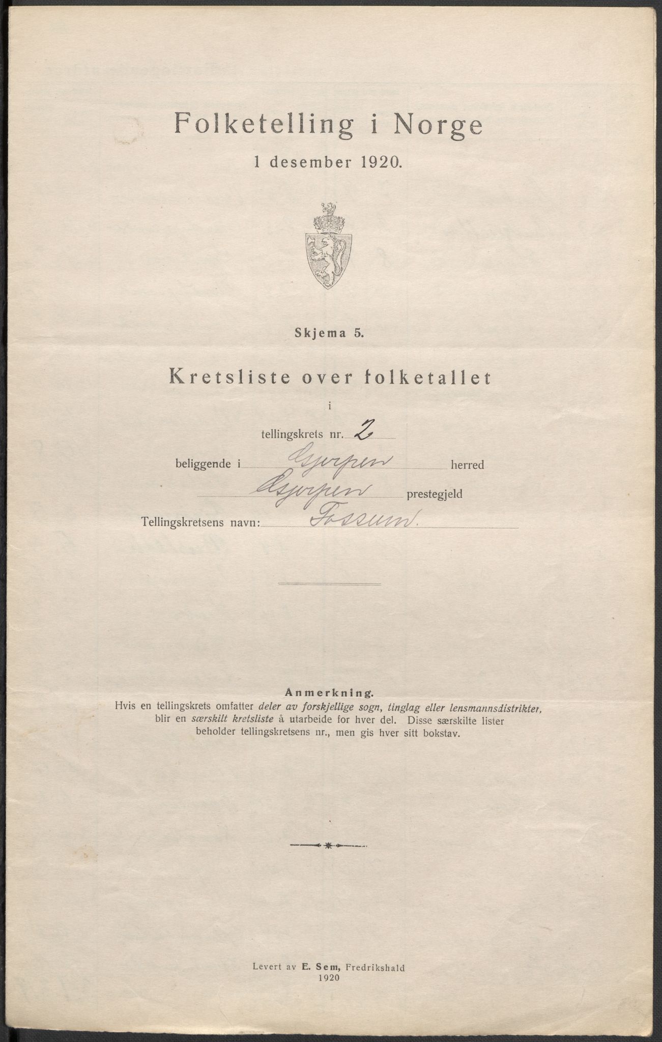 SAKO, 1920 census for Gjerpen, 1920, p. 13