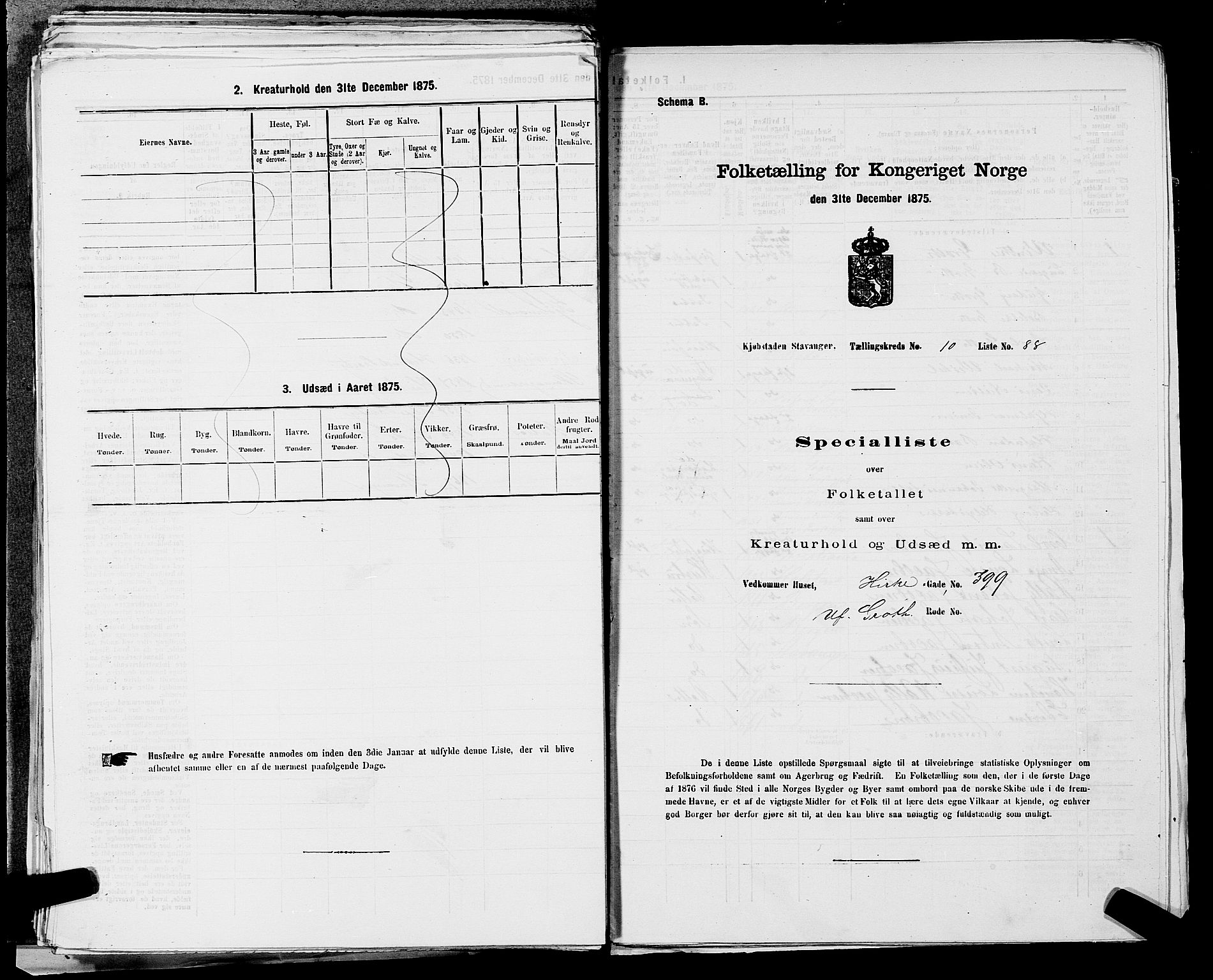 SAST, 1875 census for 1103 Stavanger, 1875, p. 2010