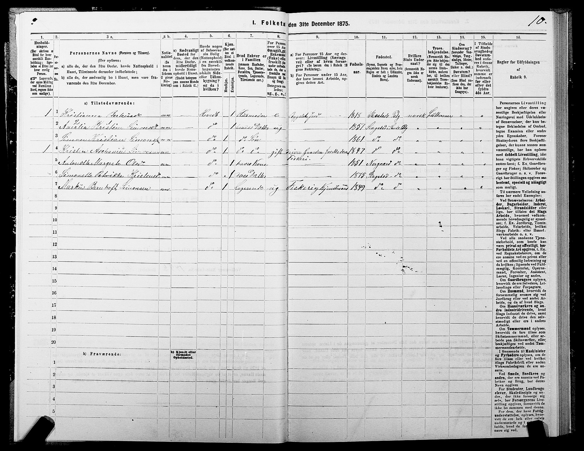 SATØ, 1875 census for 1915P Sand, 1875, p. 1010