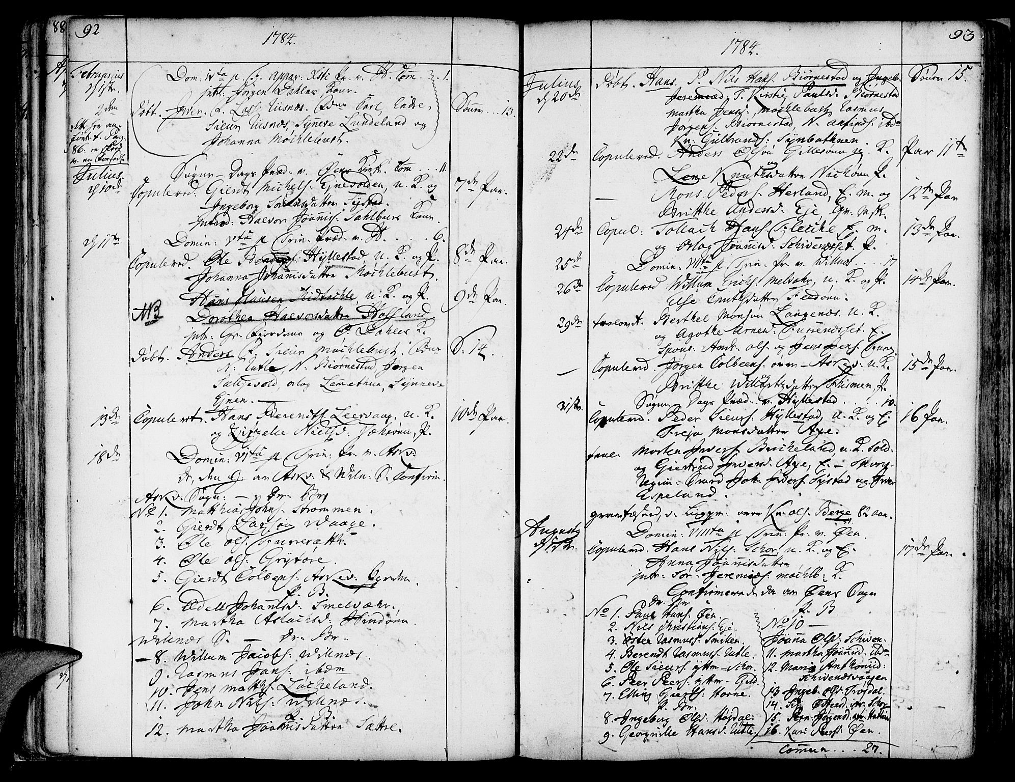 Askvoll sokneprestembete, SAB/A-79501/H/Haa/Haaa/L0009: Parish register (official) no. A 9, 1776-1821, p. 92-93