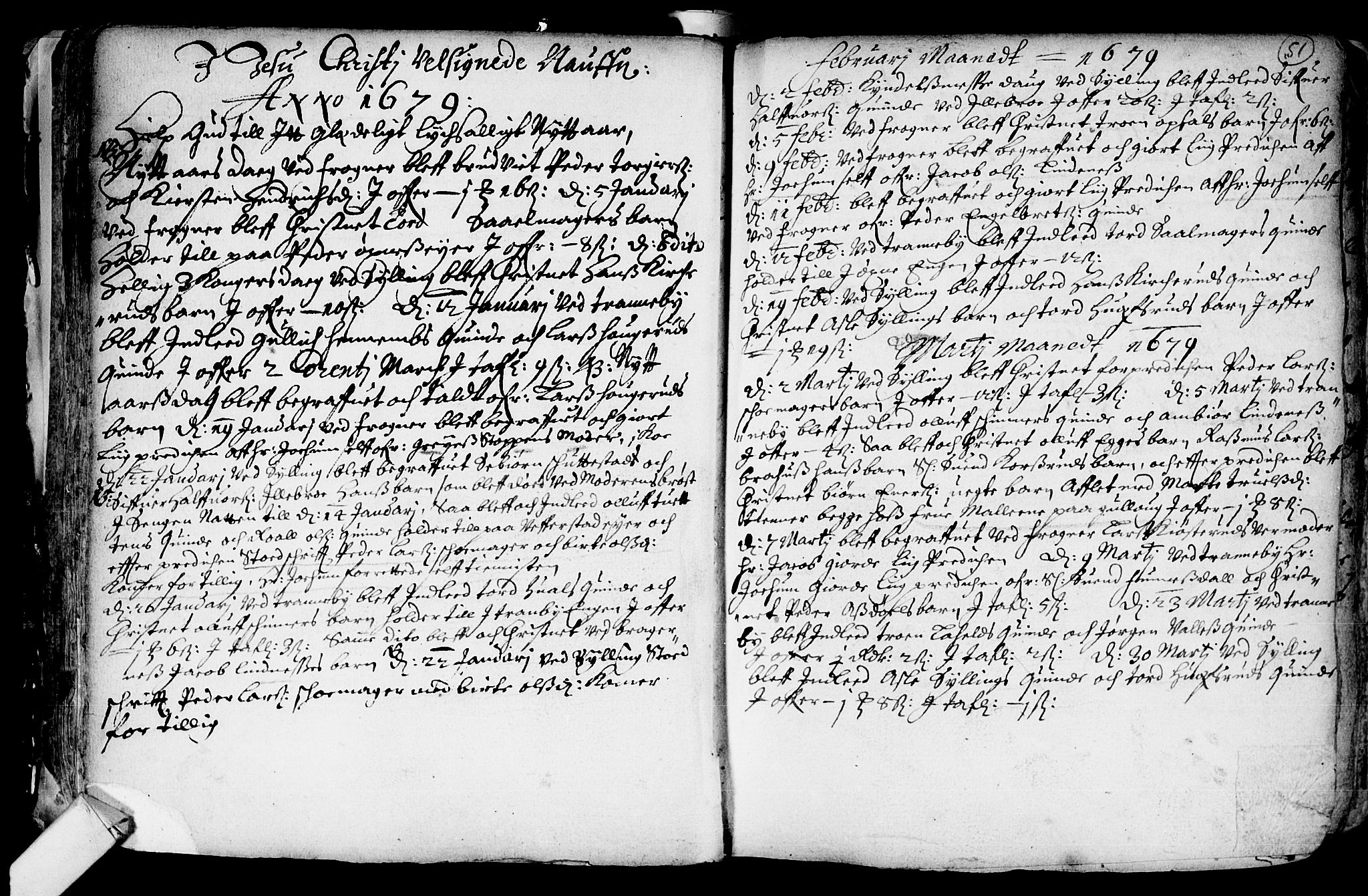 Lier kirkebøker, SAKO/A-230/F/Fa/L0001: Parish register (official) no. I 1, 1672-1701, p. 51