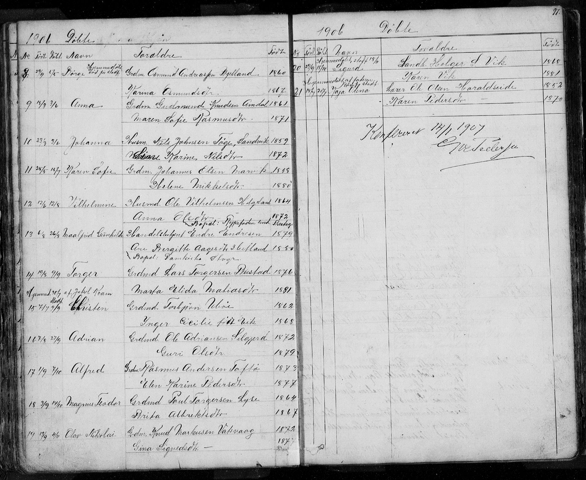 Nedstrand sokneprestkontor, SAST/A-101841/01/V: Parish register (copy) no. B 3, 1848-1933, p. 97