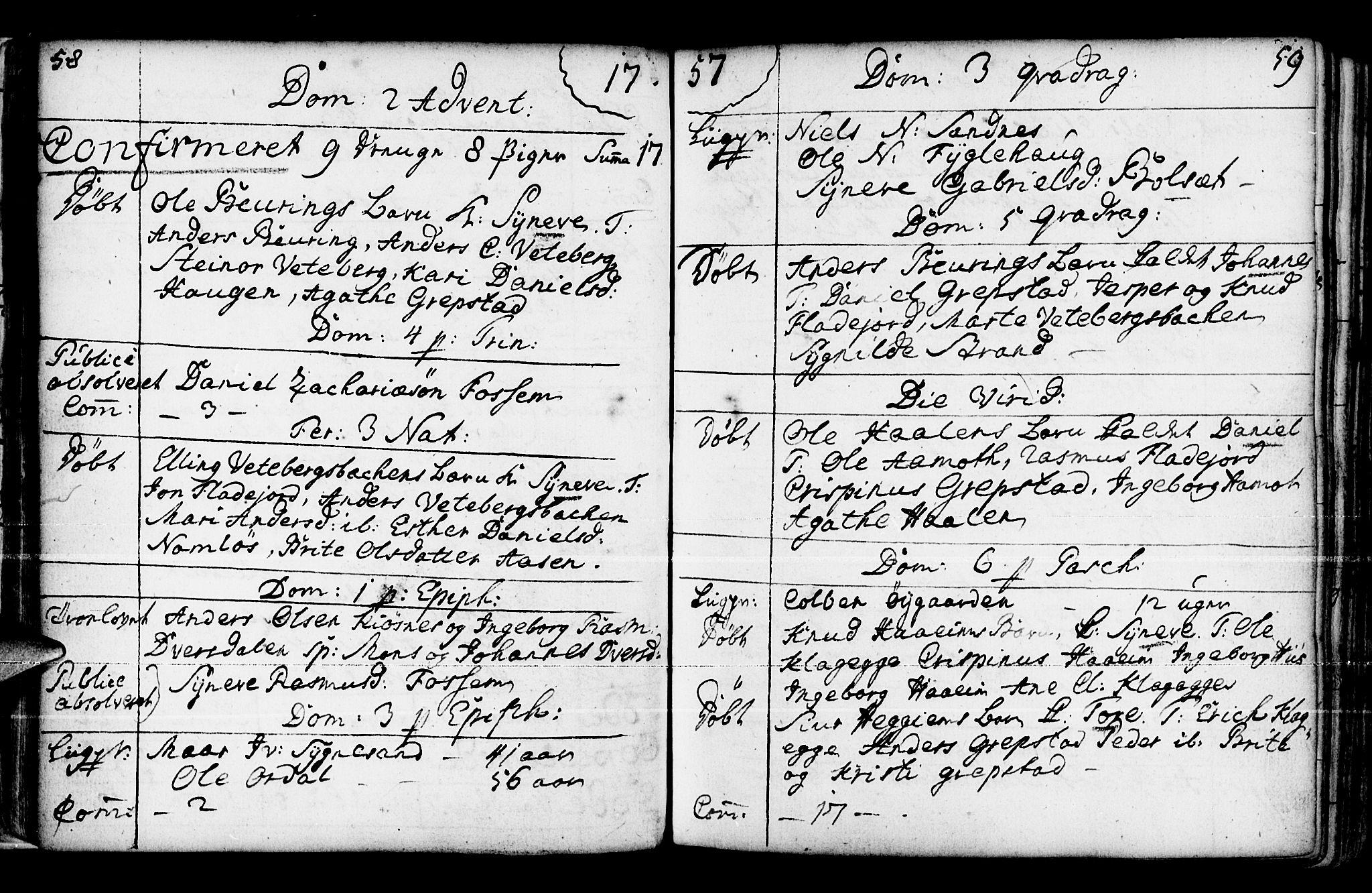 Jølster sokneprestembete, SAB/A-80701/H/Haa/Haaa/L0004: Parish register (official) no. A 4, 1749-1789, p. 58-59