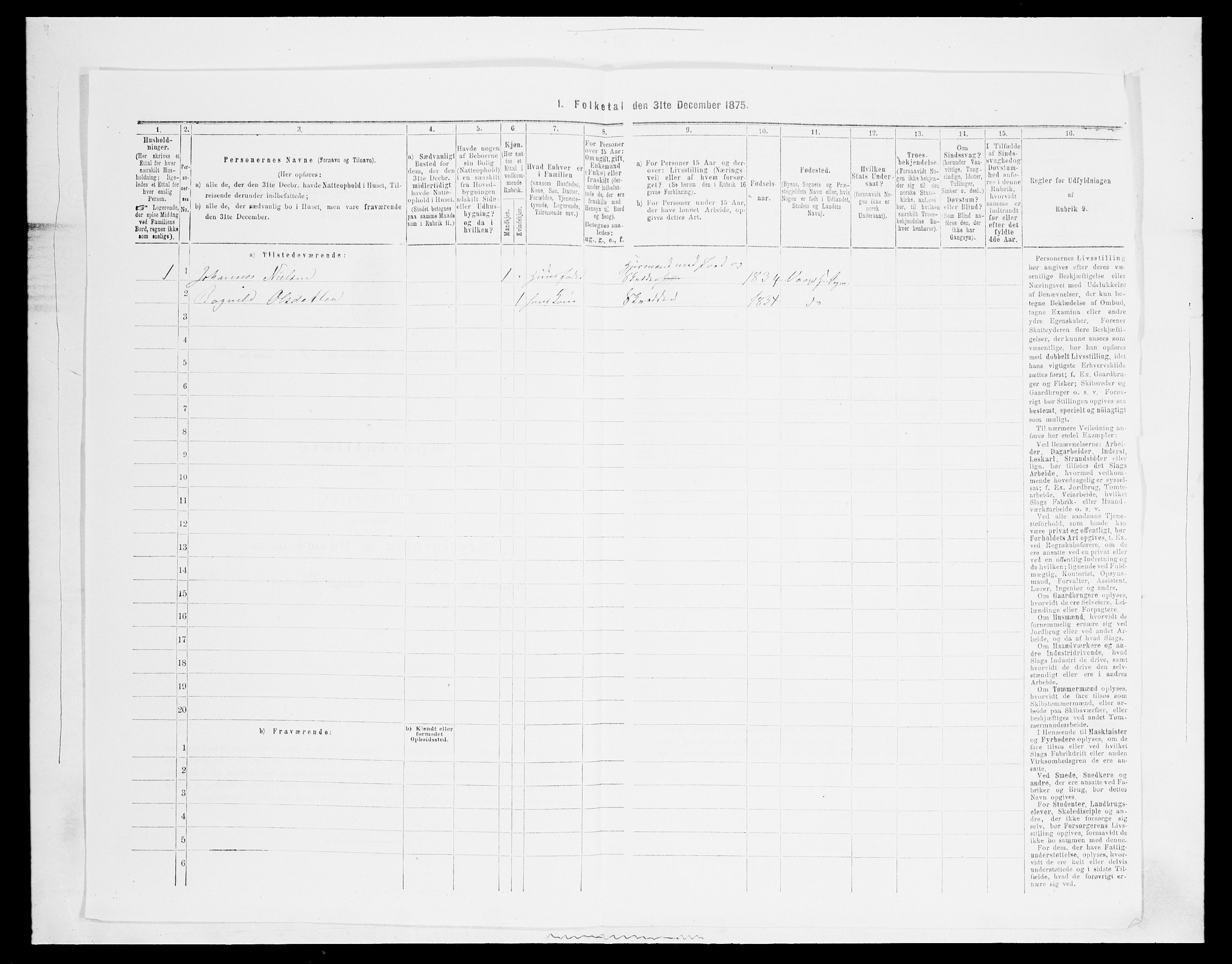 SAH, 1875 census for 0515P Vågå, 1875, p. 720