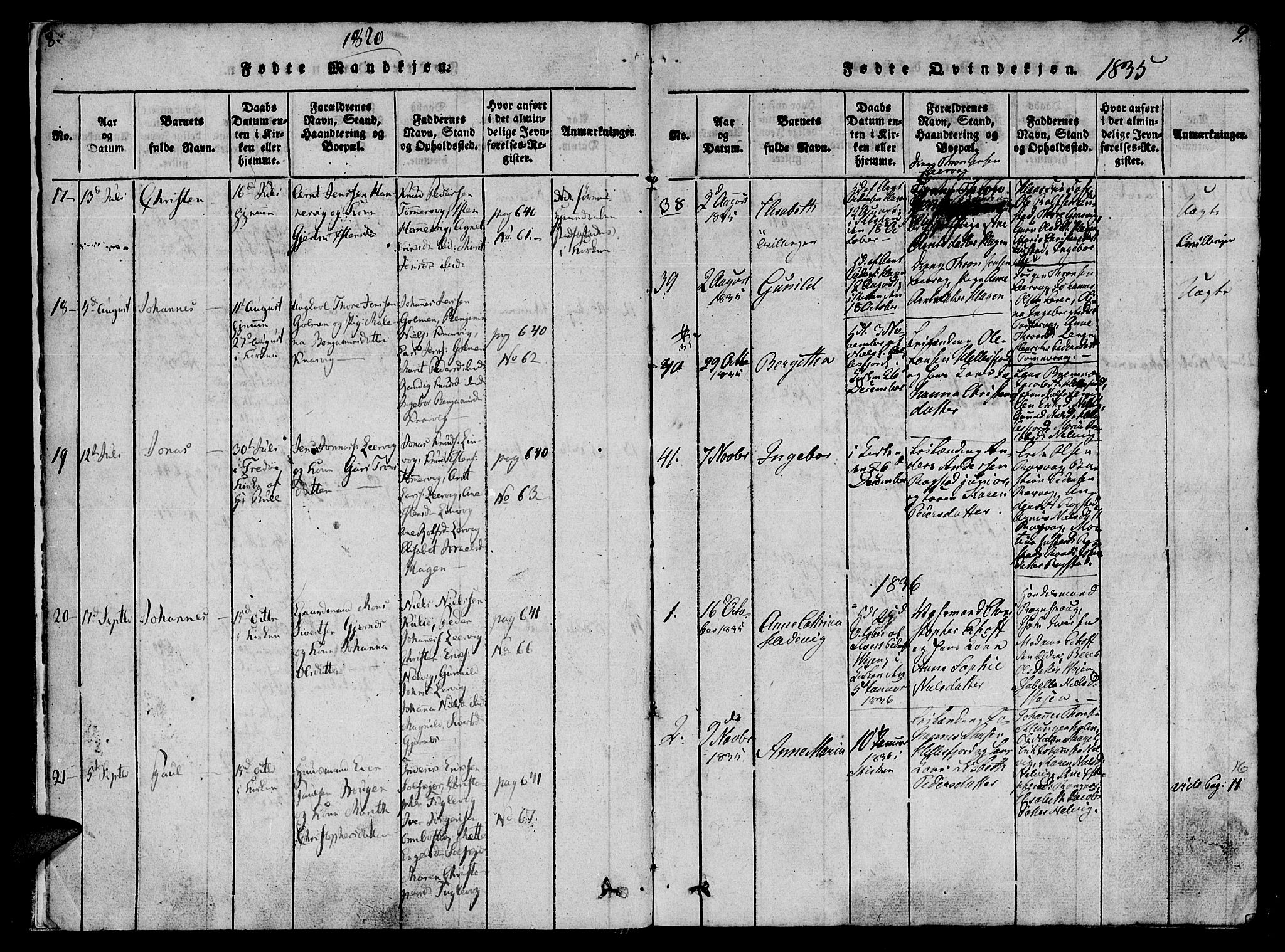 Ministerialprotokoller, klokkerbøker og fødselsregistre - Møre og Romsdal, SAT/A-1454/581/L0933: Parish register (official) no. 581A03 /1, 1819-1836, p. 8-9