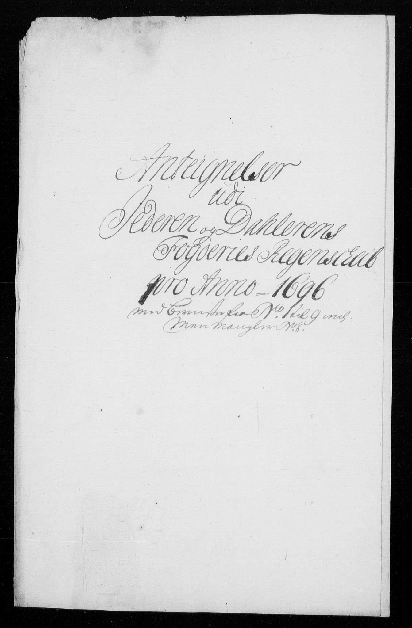 Rentekammeret inntil 1814, Reviderte regnskaper, Fogderegnskap, RA/EA-4092/R46/L2728: Fogderegnskap Jæren og Dalane, 1694-1696, p. 520