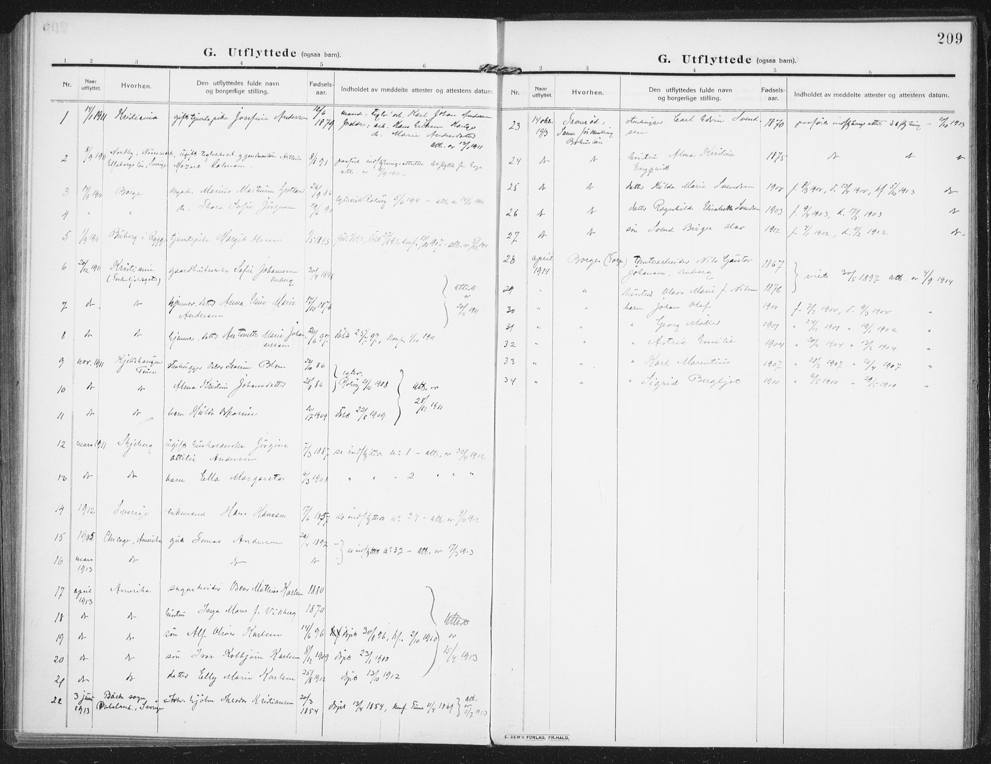 Rolvsøy prestekontor Kirkebøker, SAO/A-2004/F/Fa/L0002: Parish register (official) no. 2, 1909-1917, p. 209