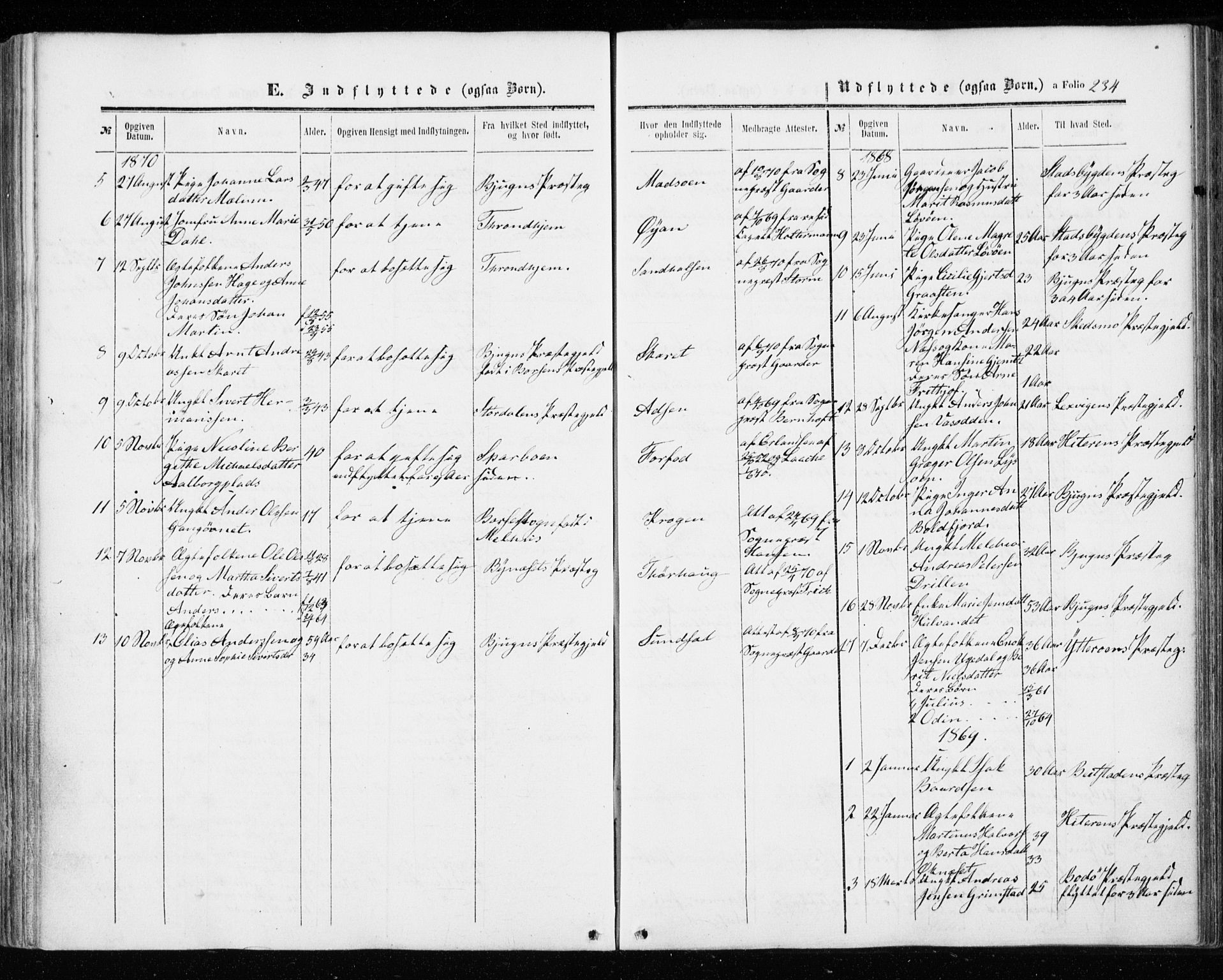 Ministerialprotokoller, klokkerbøker og fødselsregistre - Sør-Trøndelag, SAT/A-1456/655/L0678: Parish register (official) no. 655A07, 1861-1873, p. 234