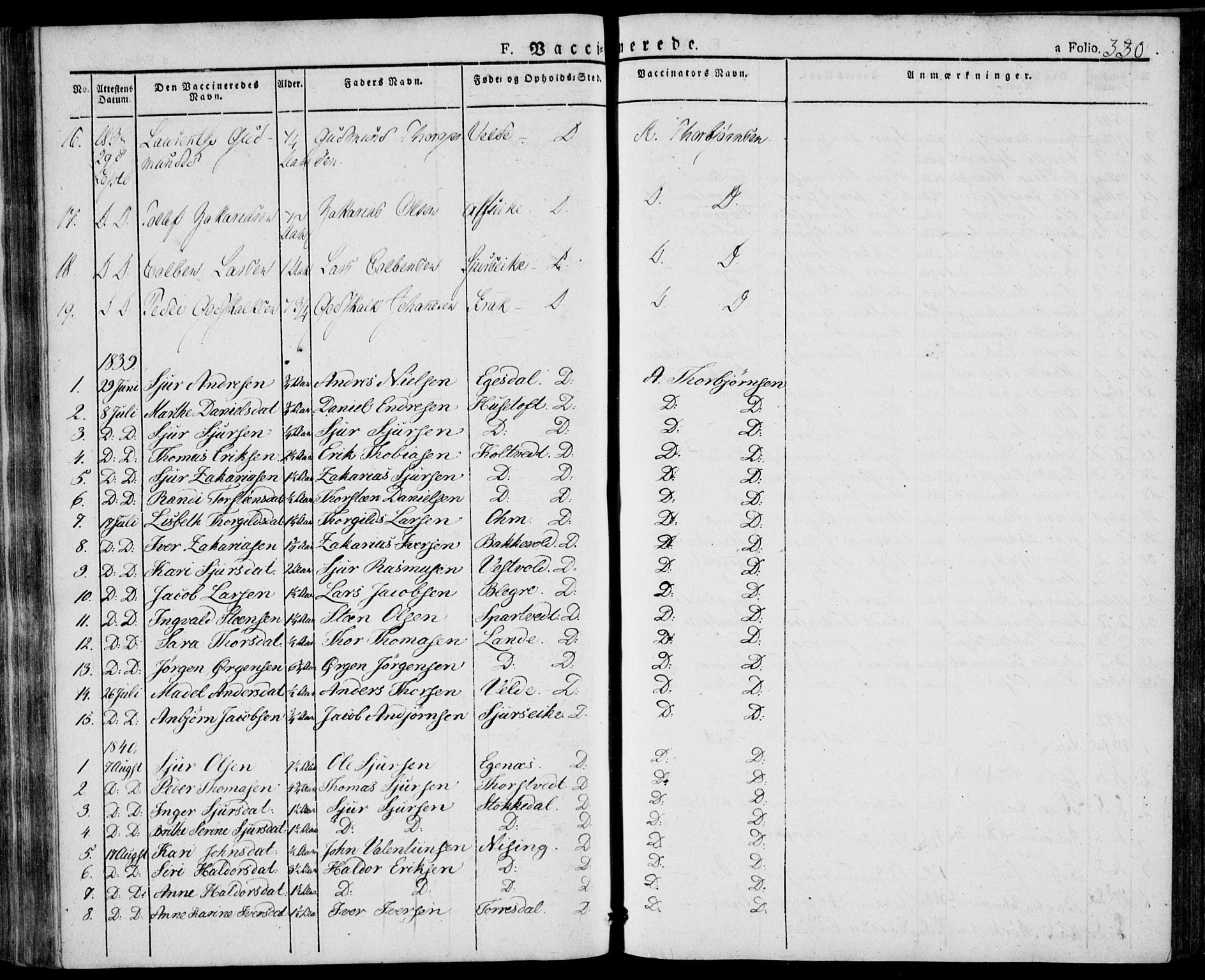 Skjold sokneprestkontor, AV/SAST-A-101847/H/Ha/Haa/L0005: Parish register (official) no. A 5, 1830-1856, p. 330