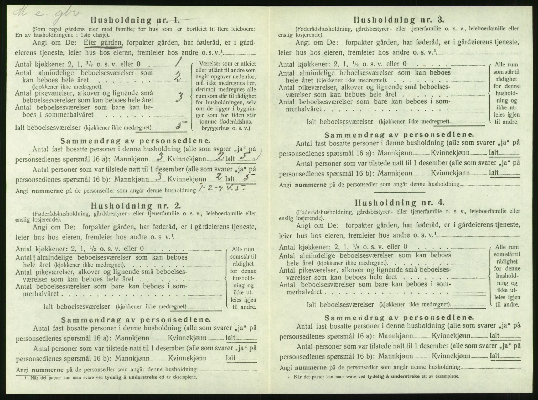 SAT, 1920 census for Tustna, 1920, p. 172