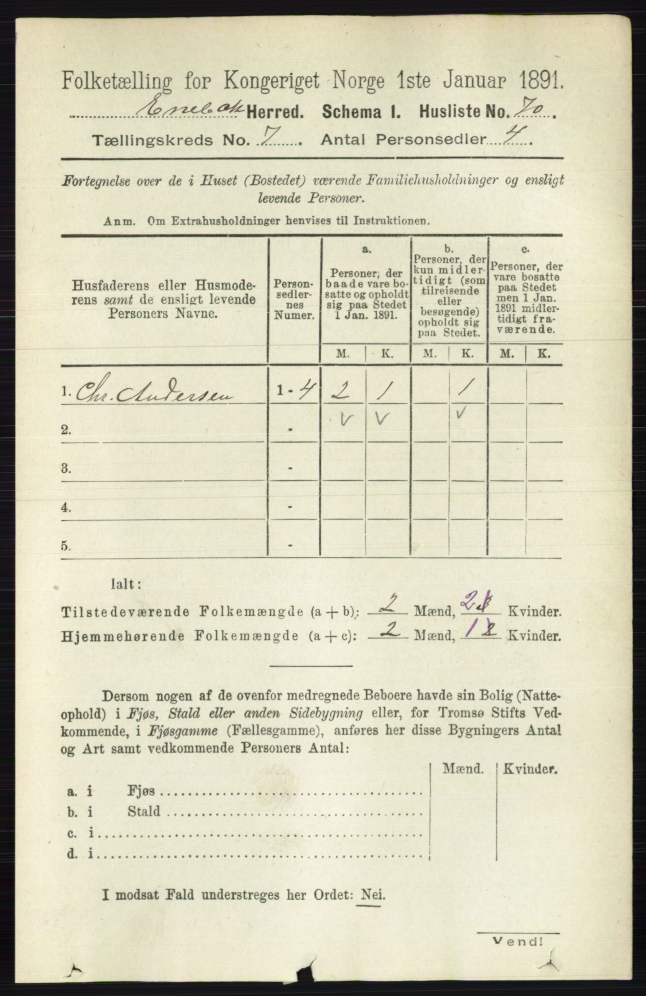 RA, 1891 census for 0229 Enebakk, 1891, p. 3556