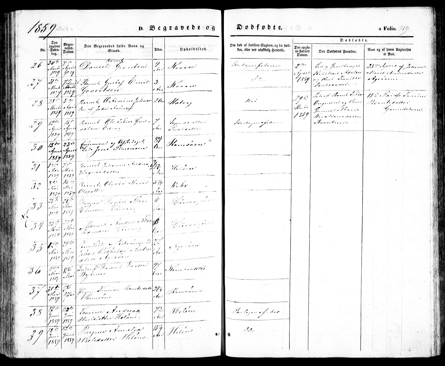 Høvåg sokneprestkontor, AV/SAK-1111-0025/F/Fb/L0002: Parish register (copy) no. B 2, 1847-1869, p. 339