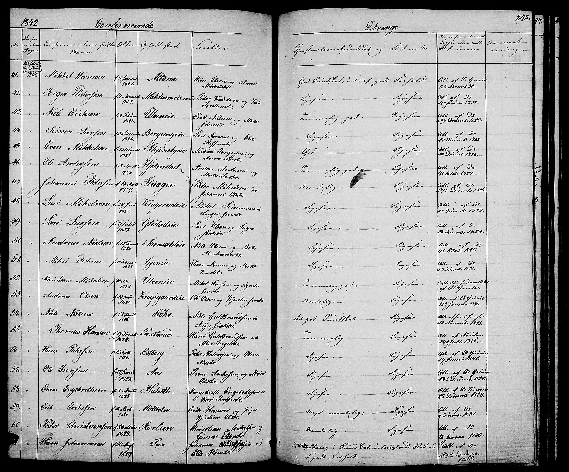 Ringsaker prestekontor, AV/SAH-PREST-014/L/La/L0005: Parish register (copy) no. 5, 1839-1850, p. 242