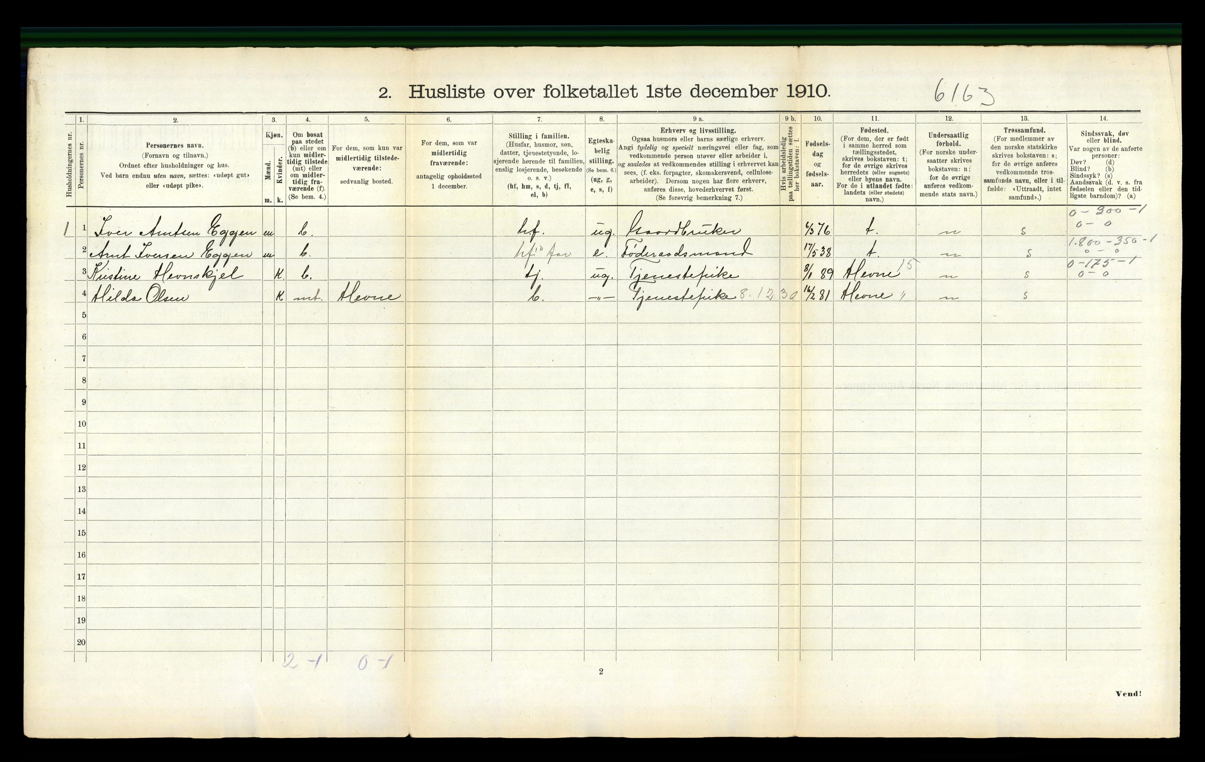 RA, 1910 census for Horg, 1910, p. 39