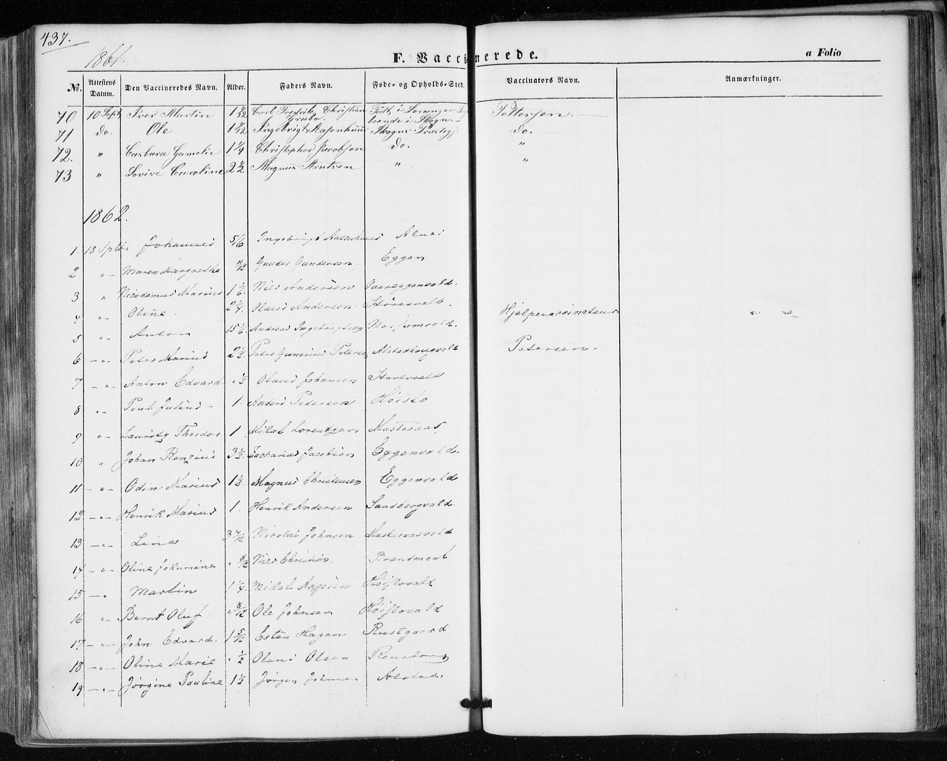 Ministerialprotokoller, klokkerbøker og fødselsregistre - Nord-Trøndelag, AV/SAT-A-1458/717/L0154: Parish register (official) no. 717A07 /1, 1850-1862, p. 437