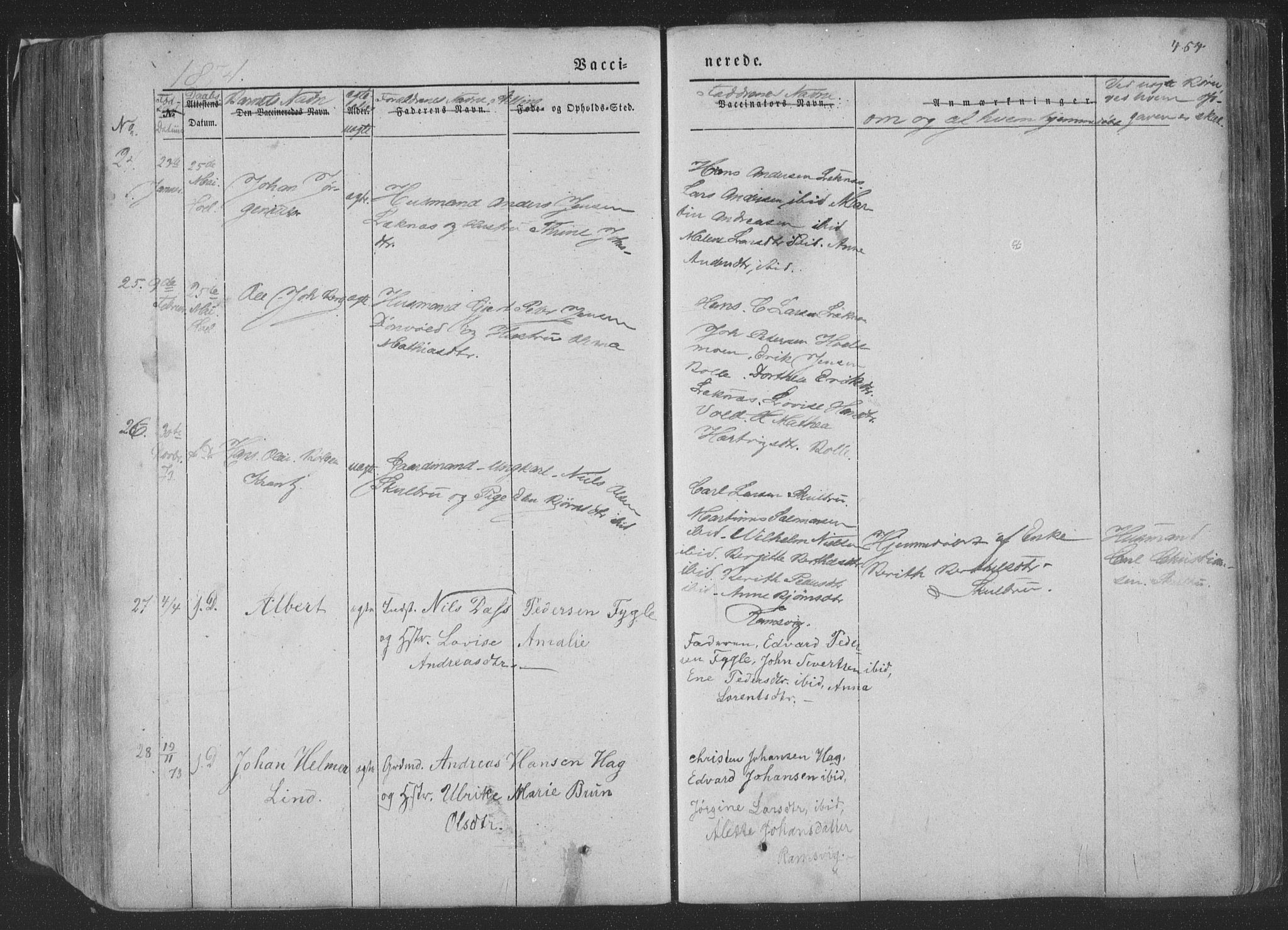 Ministerialprotokoller, klokkerbøker og fødselsregistre - Nordland, AV/SAT-A-1459/881/L1165: Parish register (copy) no. 881C02, 1854-1876, p. 464