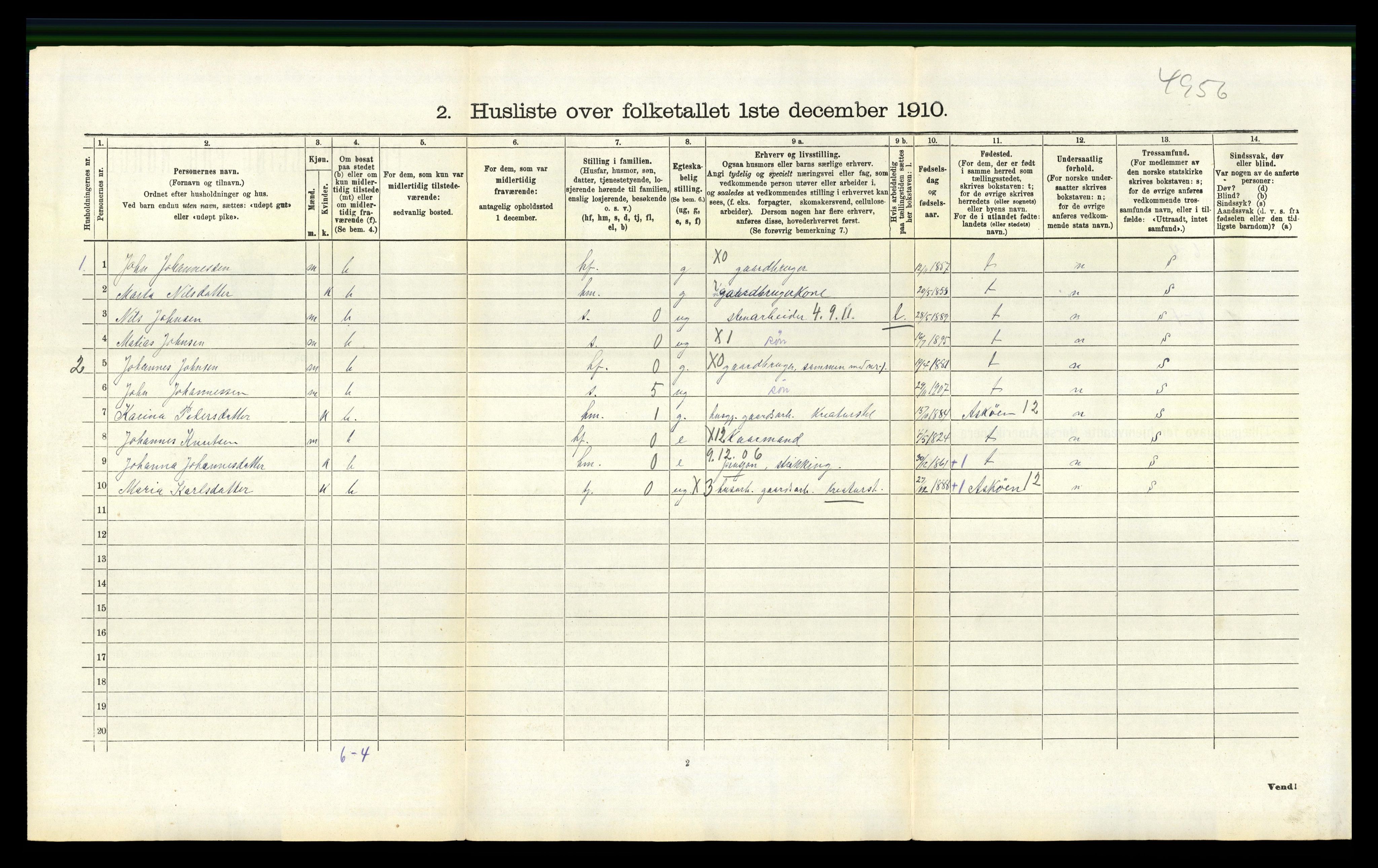 RA, 1910 census for Haus, 1910, p. 679