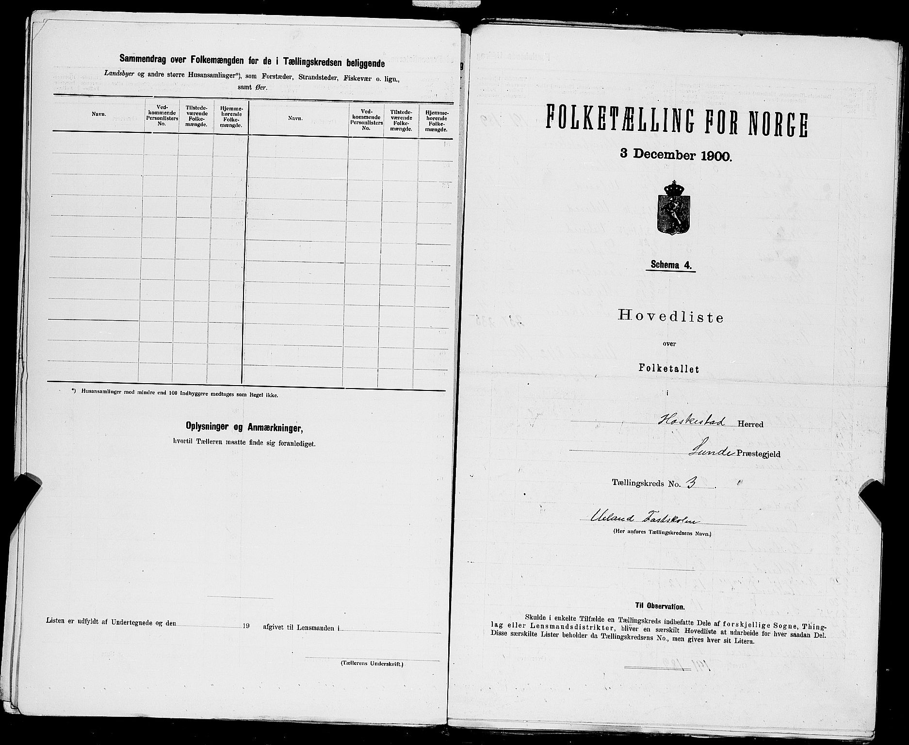 SAST, 1900 census for Heskestad, 1900, p. 14