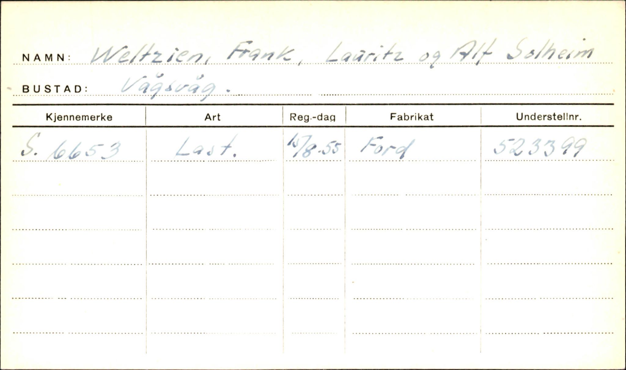 Statens vegvesen, Sogn og Fjordane vegkontor, AV/SAB-A-5301/4/F/L0002: Eigarregister Fjordane til 1.6.1961, 1930-1961, p. 583