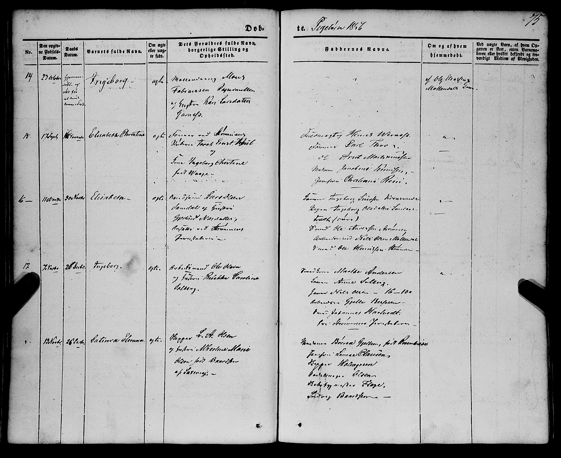 St. Jørgens hospital og Årstad sokneprestembete, AV/SAB-A-99934: Parish register (official) no. A 4, 1844-1863, p. 75